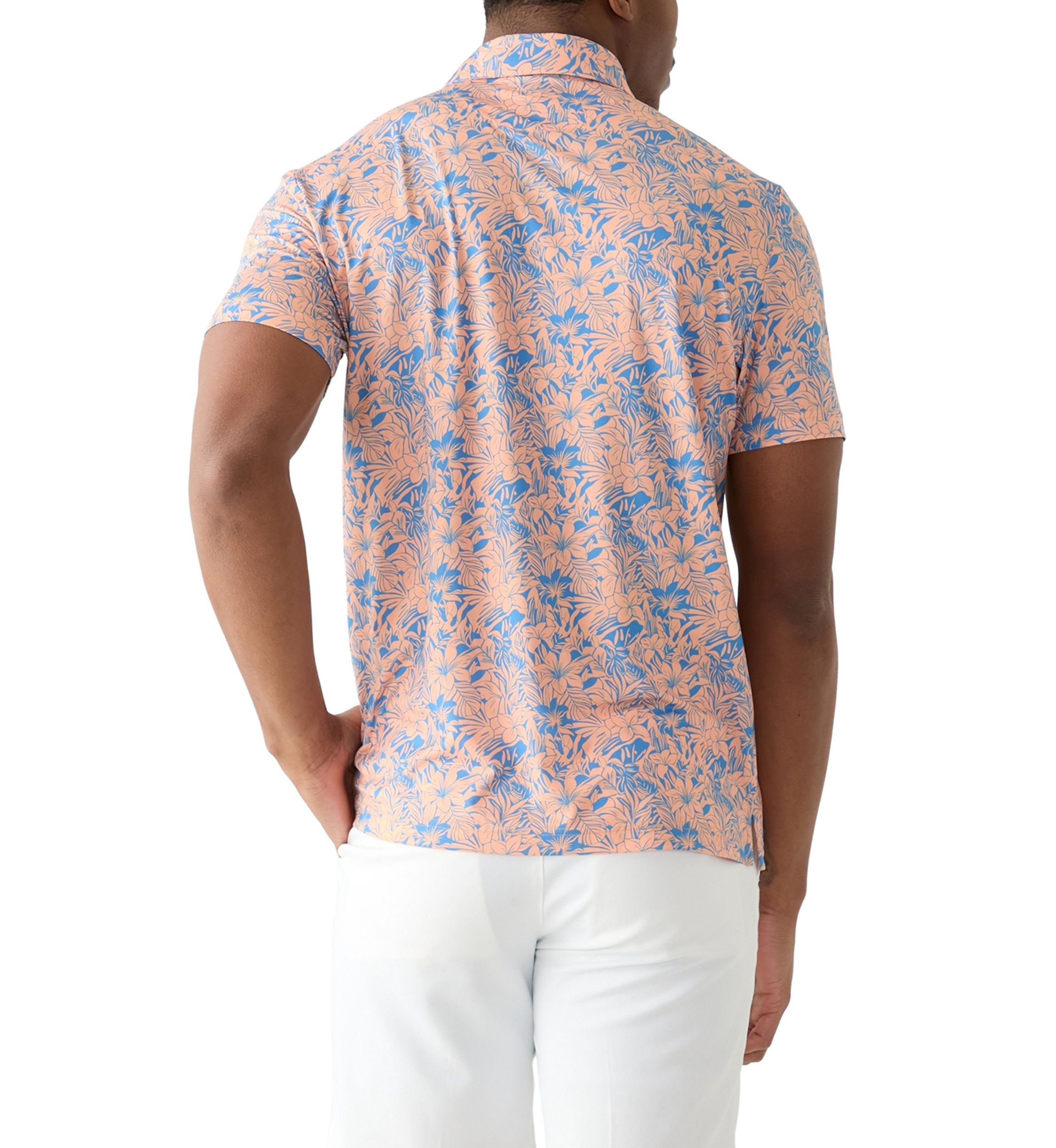 Short Sleeve Floral Print Polo Shirt 