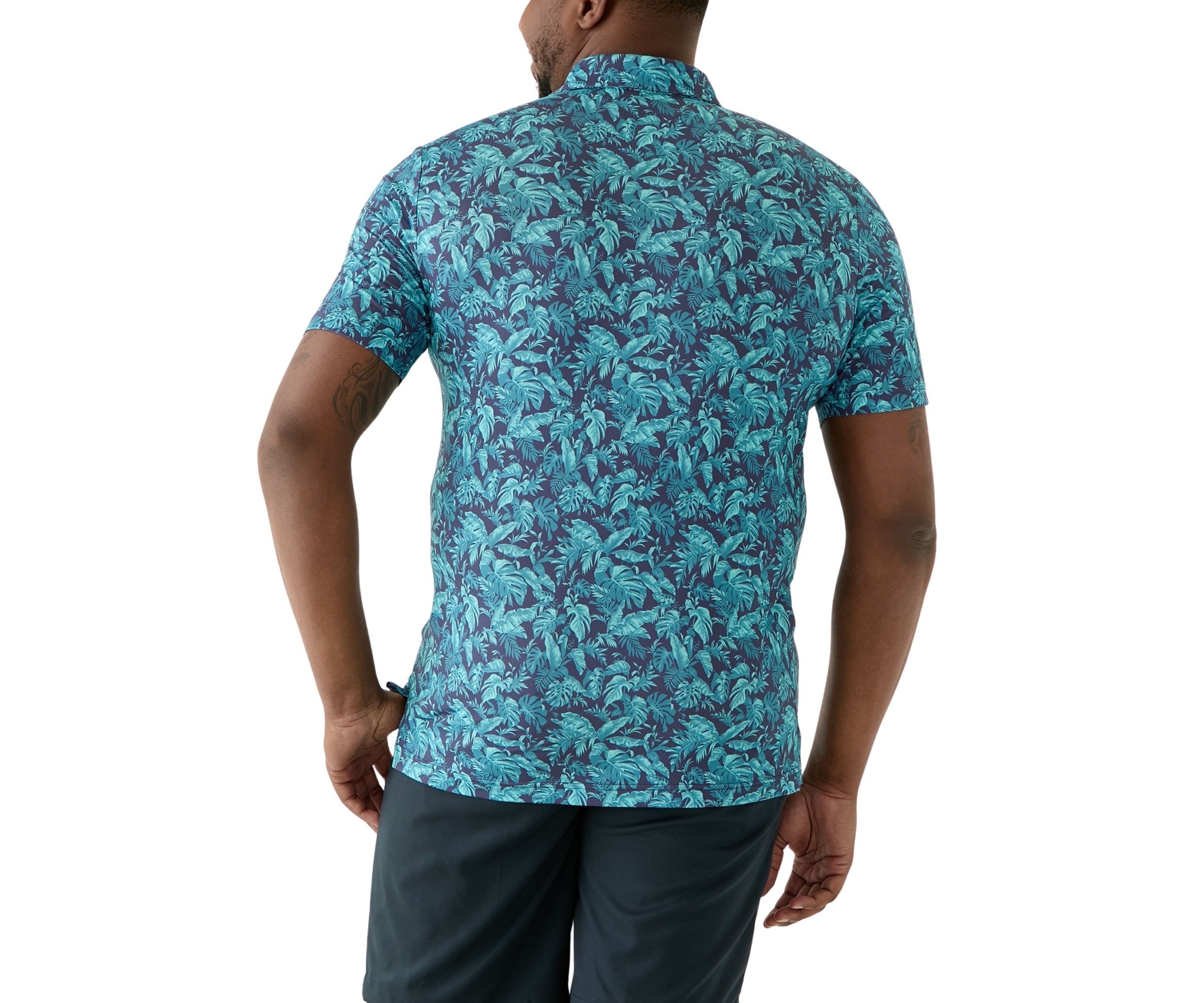 Big & Tall Jungle Blues Printed Polo Shirt