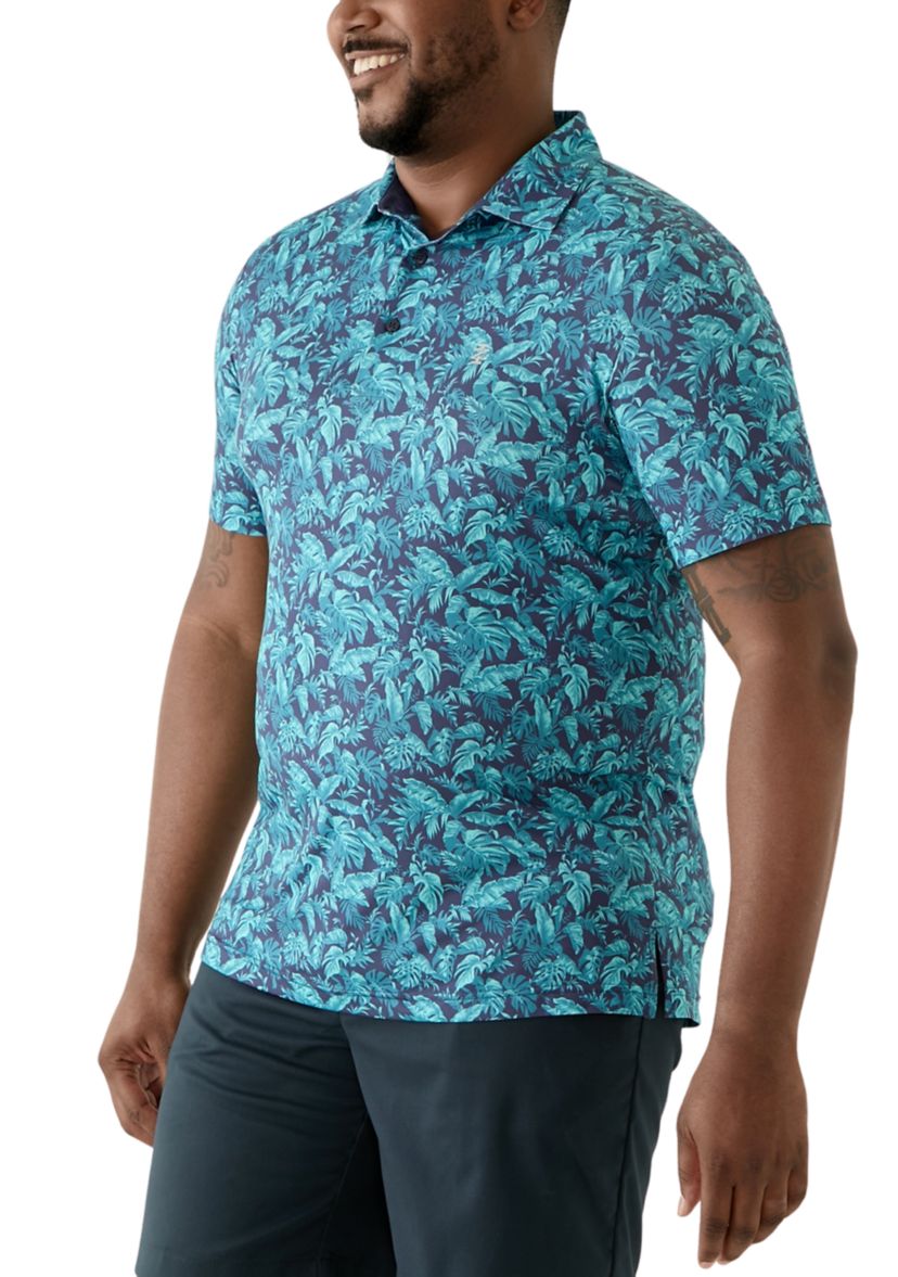 Big & Tall Jungle Blues Printed Polo Shirt