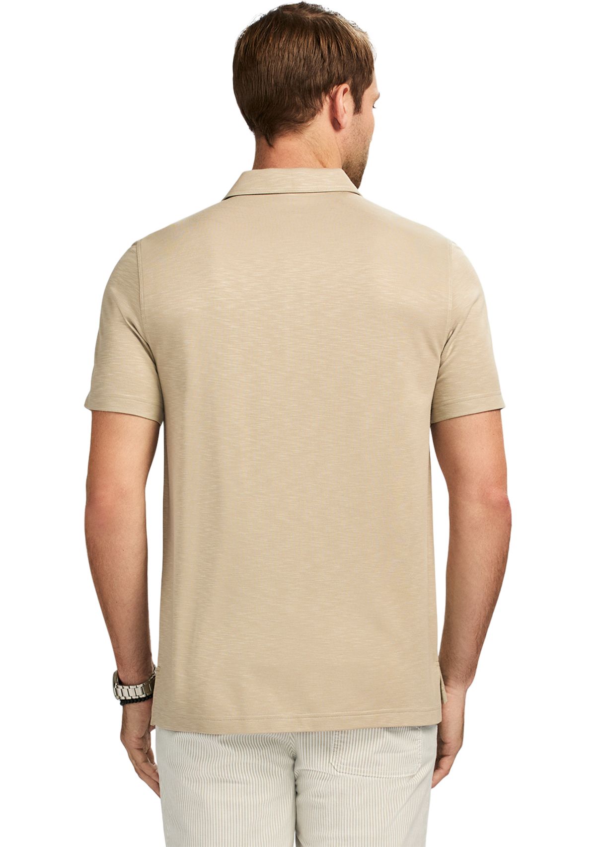 Short Sleeve Solid Slub Polo Shirt