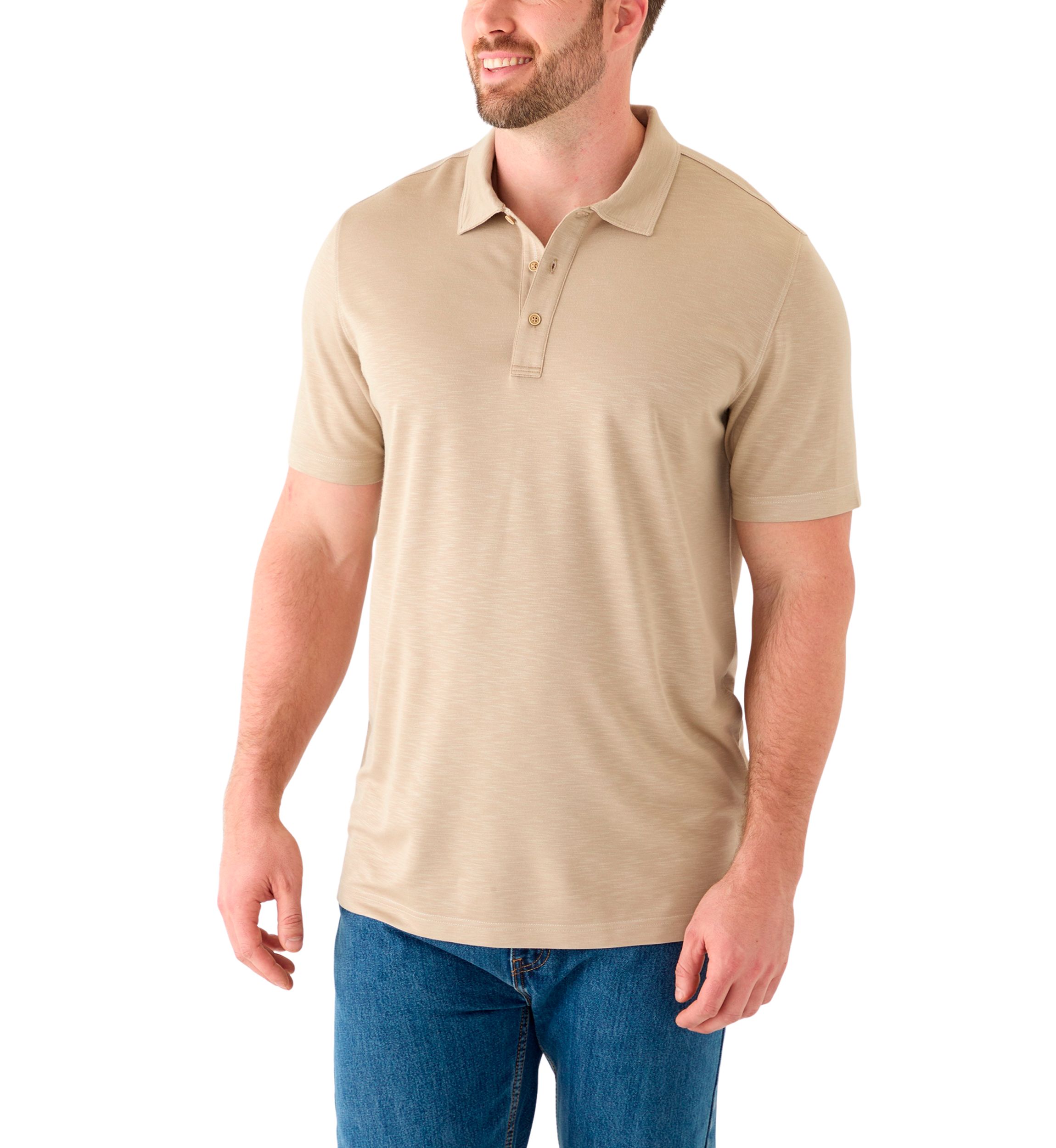 Big & Tall Short Sleeve Dockside Slub Polo Shirt
