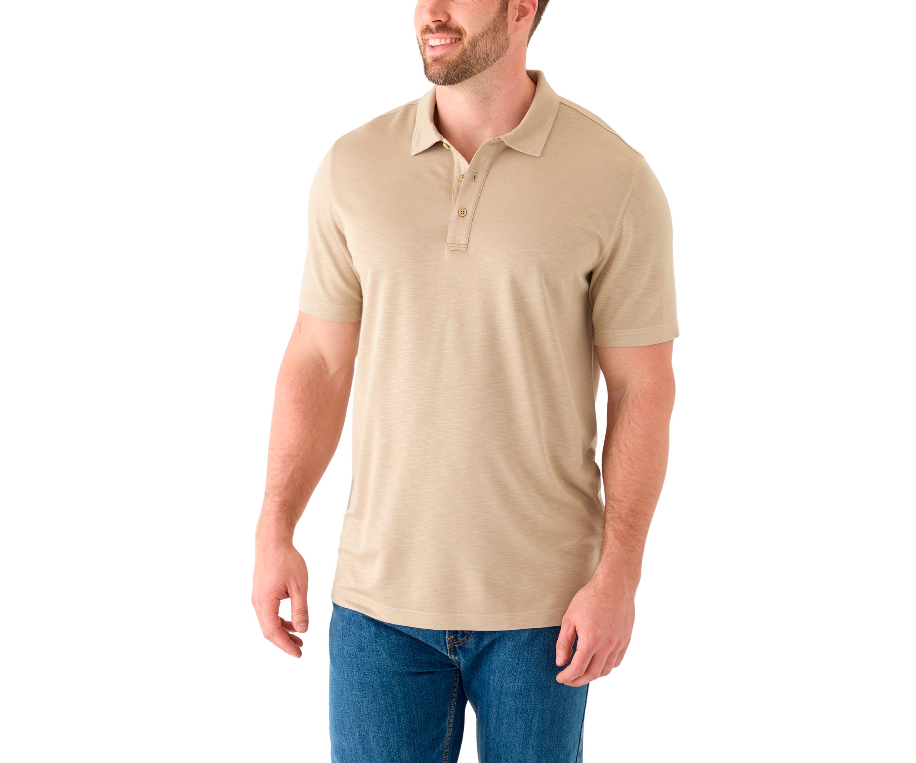 Big & Tall Short Sleeve Dockside Slub Polo Shirt
