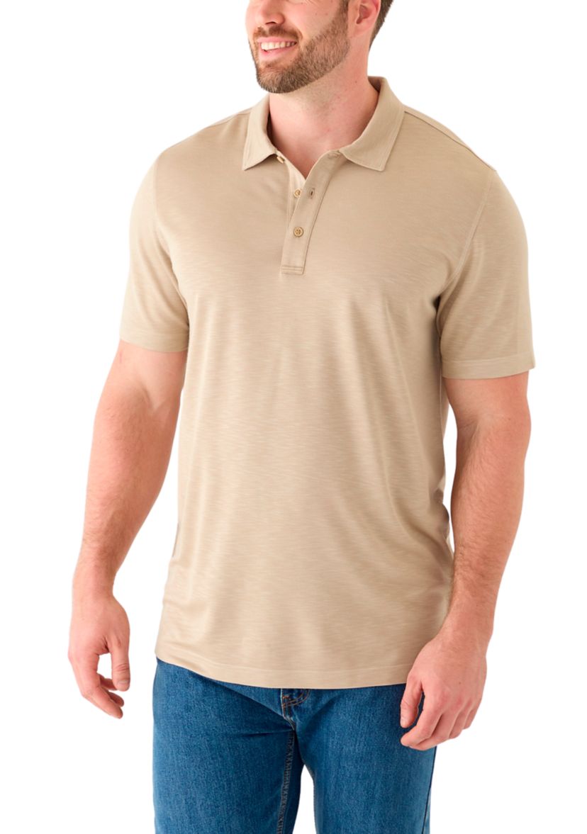 Big & Tall Short Sleeve Dockside Slub Polo Shirt