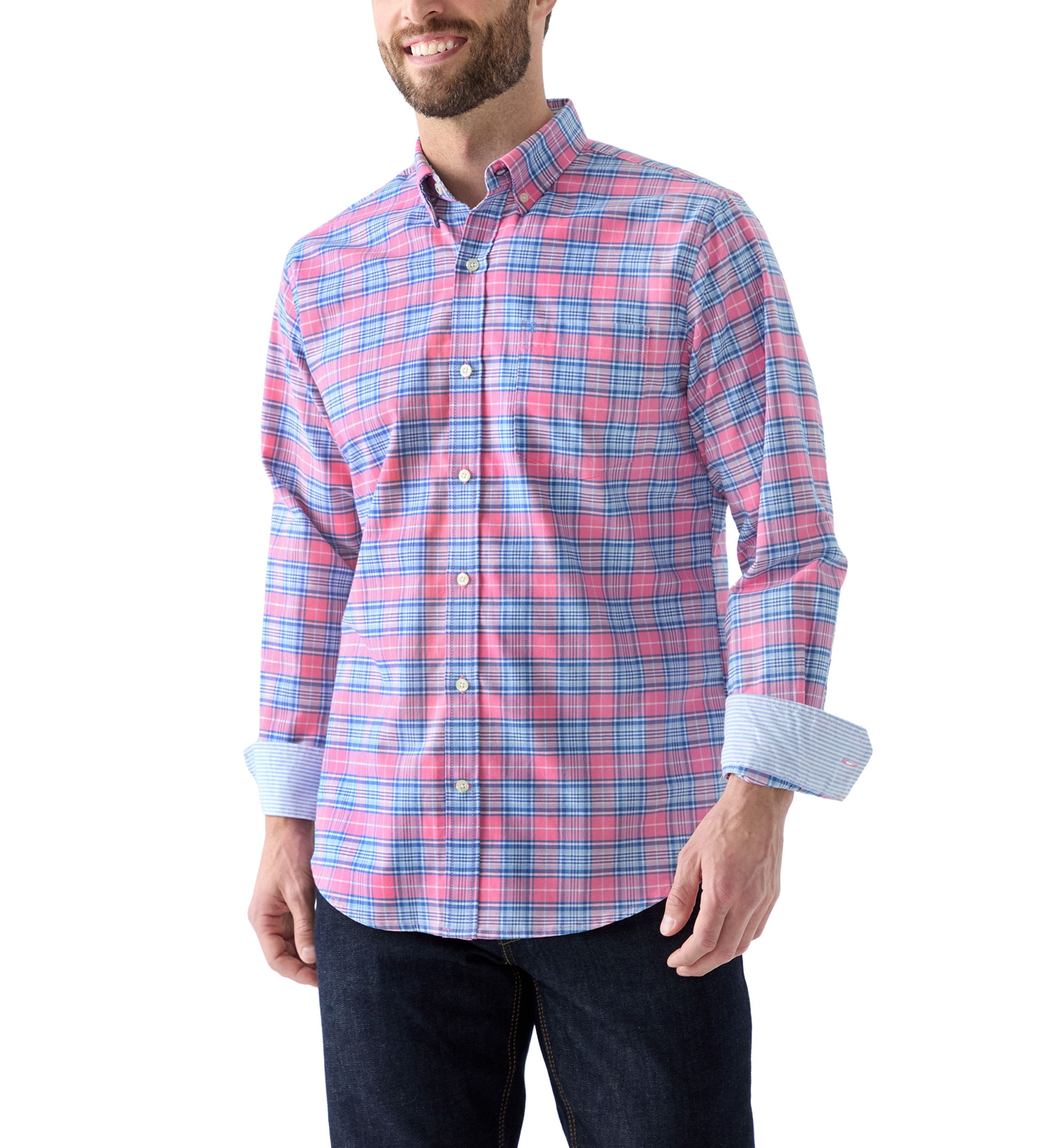 Long Sleeve Oxford Plaid Shirt