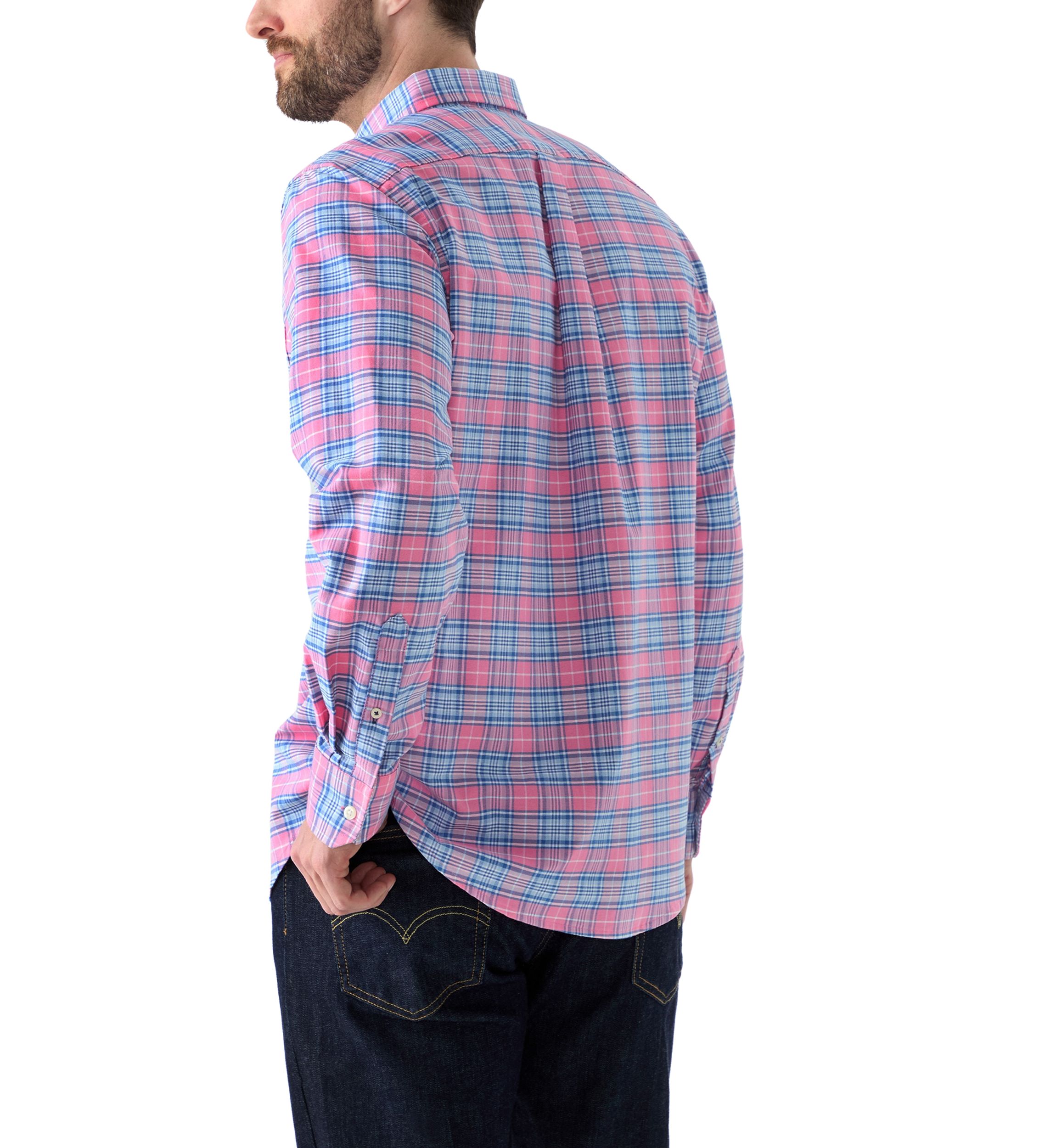 Long Sleeve Oxford Plaid Shirt