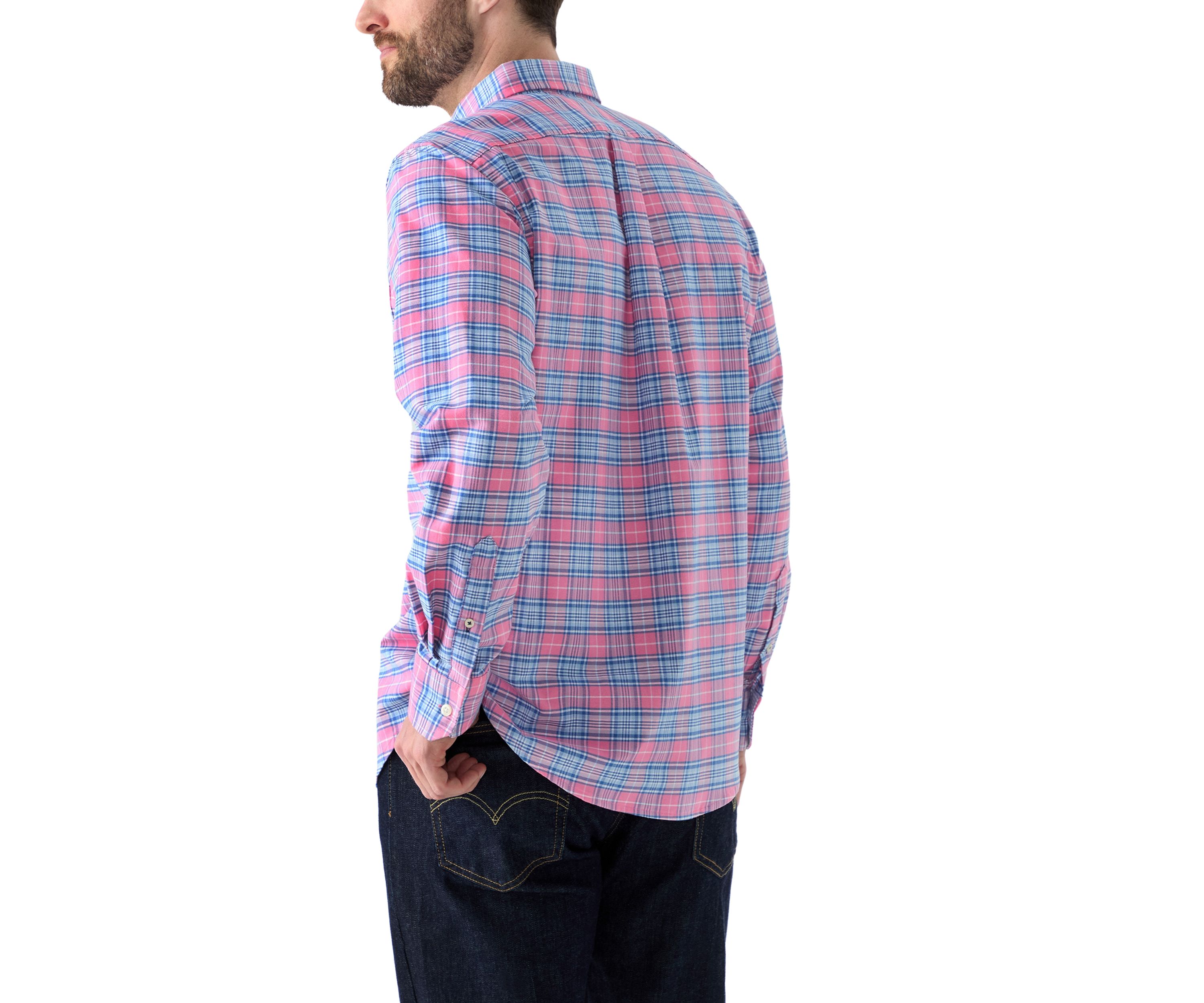 Long Sleeve Oxford Plaid Shirt