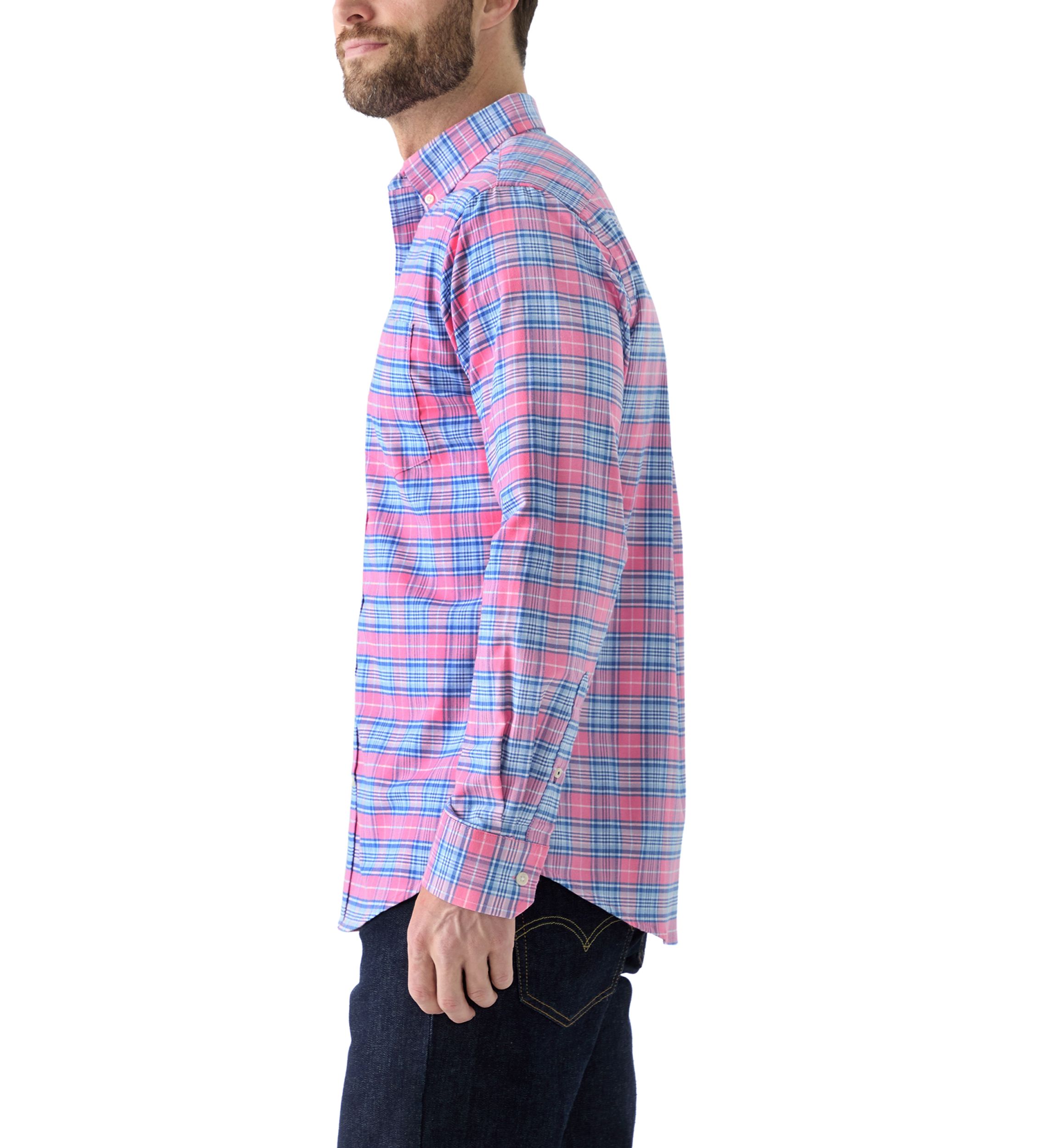 Long Sleeve Oxford Plaid Shirt