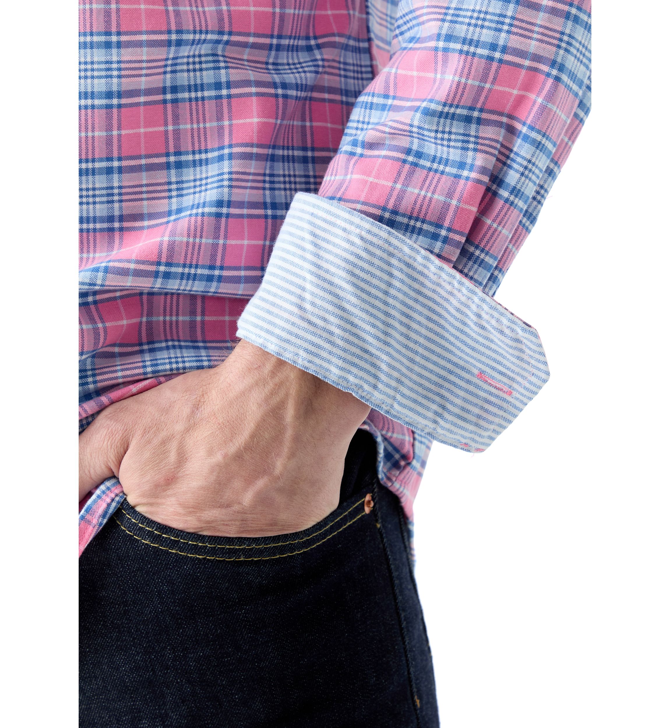 Long Sleeve Oxford Plaid Shirt
