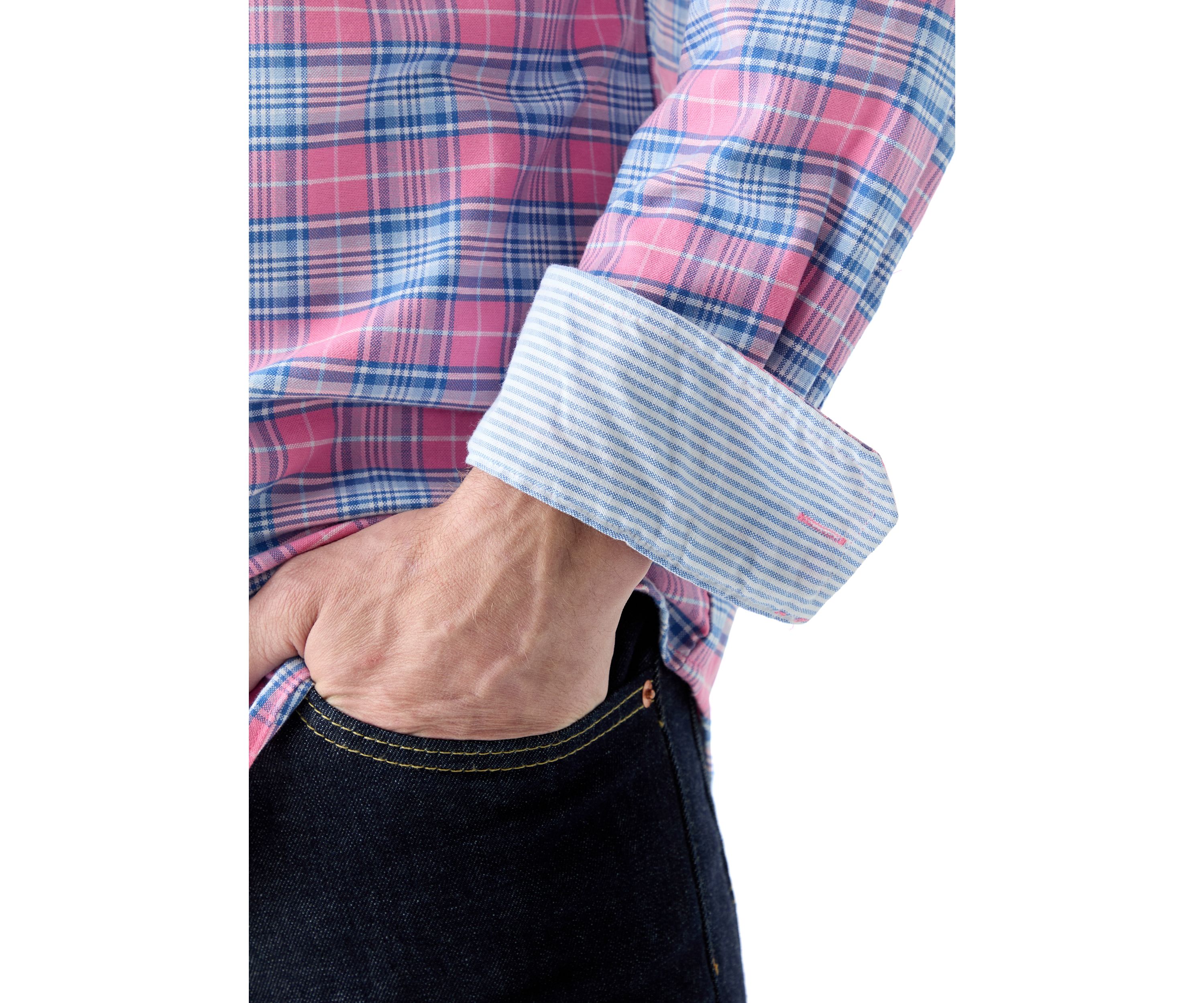 Long Sleeve Oxford Plaid Shirt