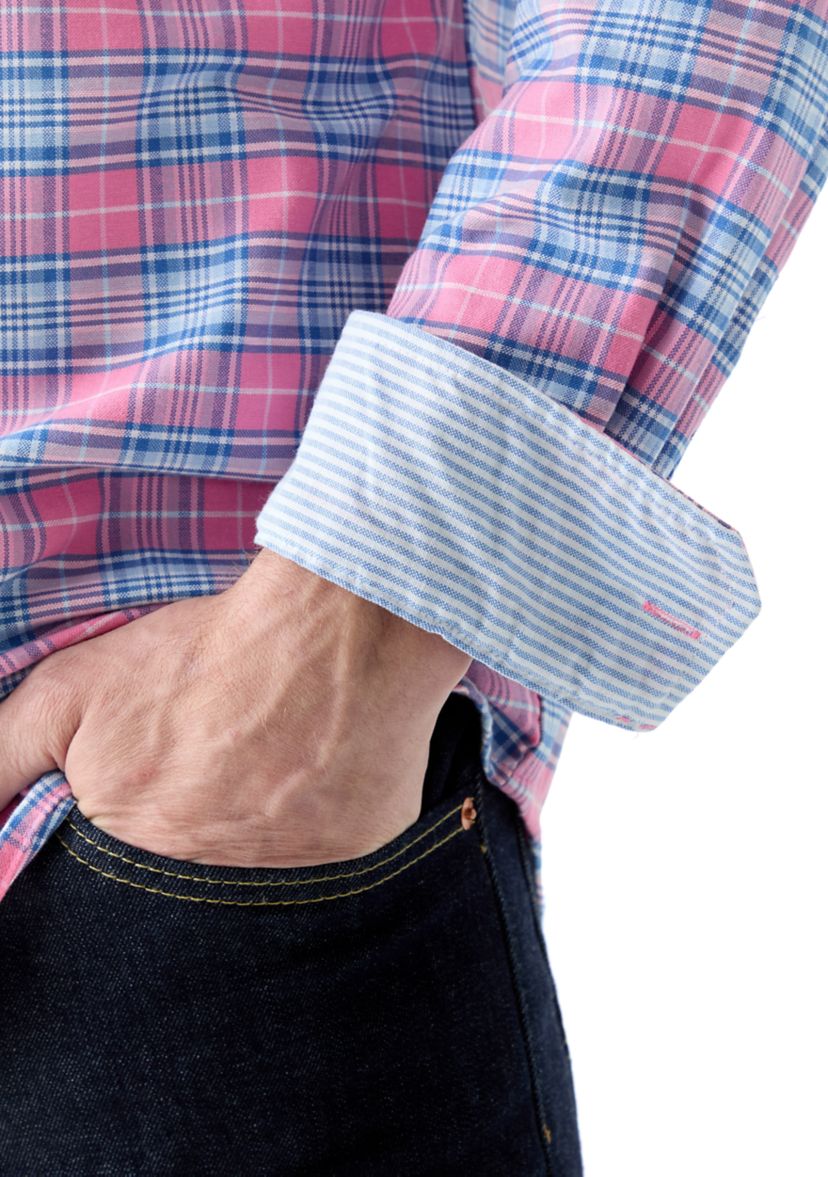 Long Sleeve Oxford Plaid Shirt