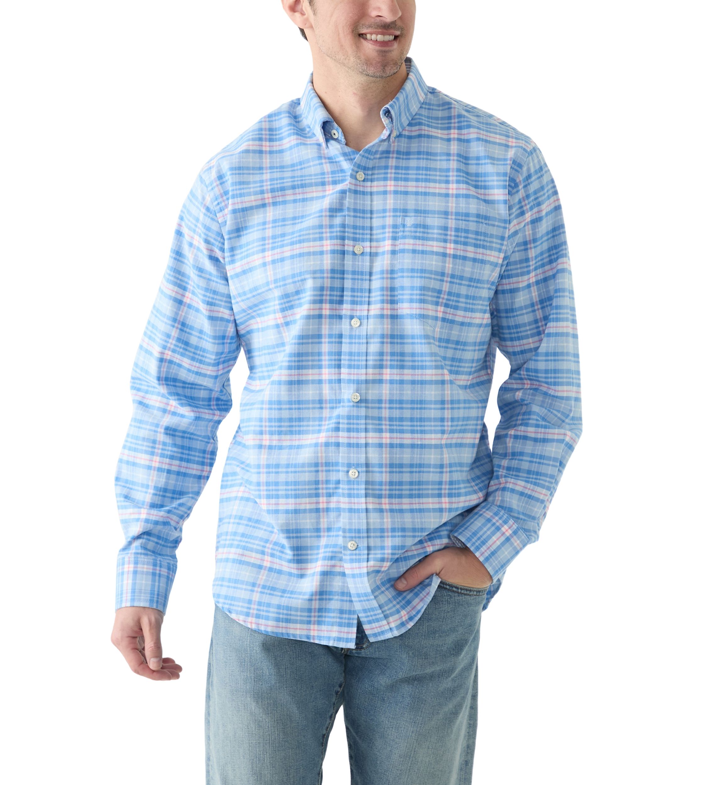 Long Sleeve Printed Oxford Shirt 