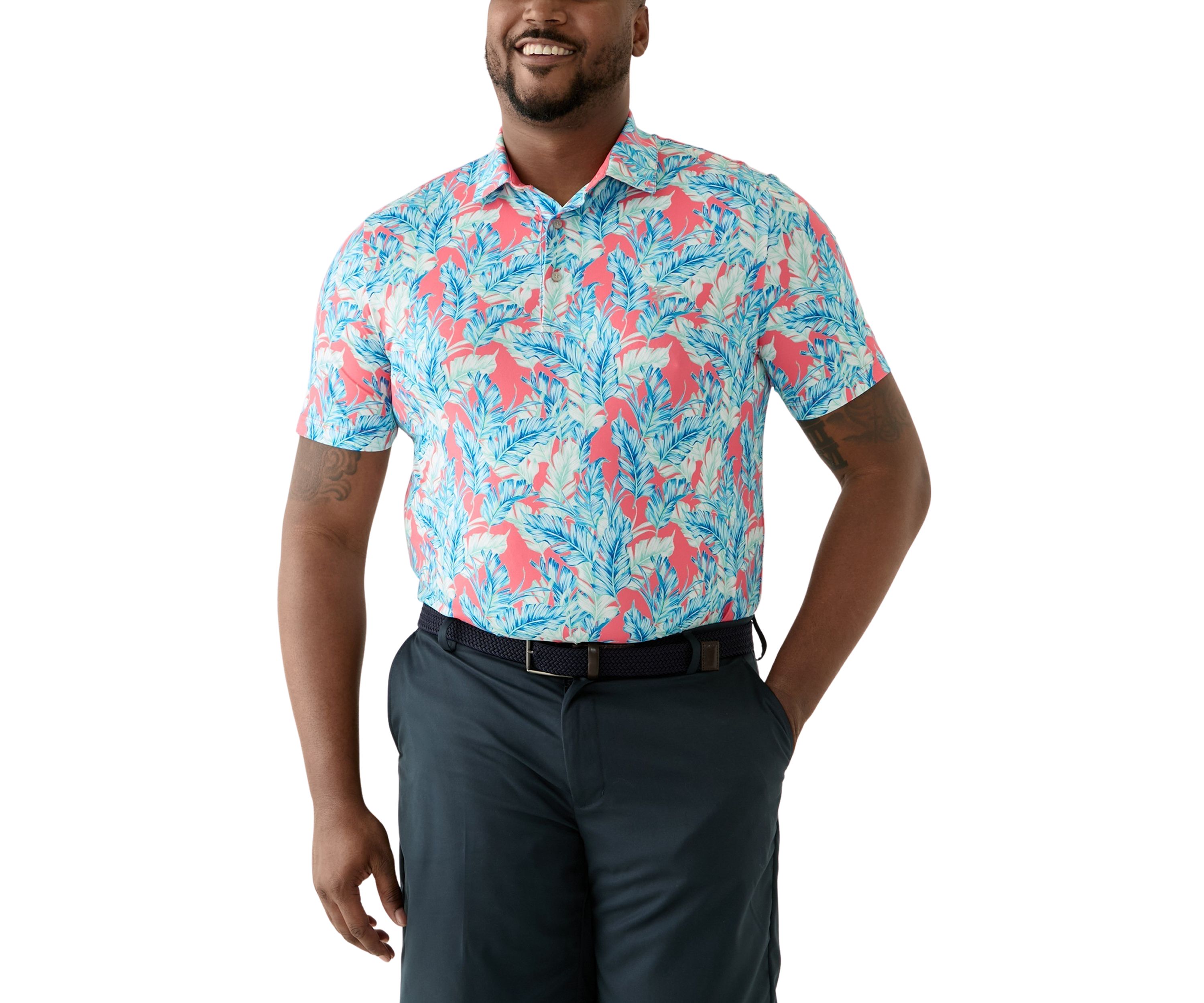 Big & Tall Leaving Las Vegas Swingflex Elite Printed Golf Polo Shirt