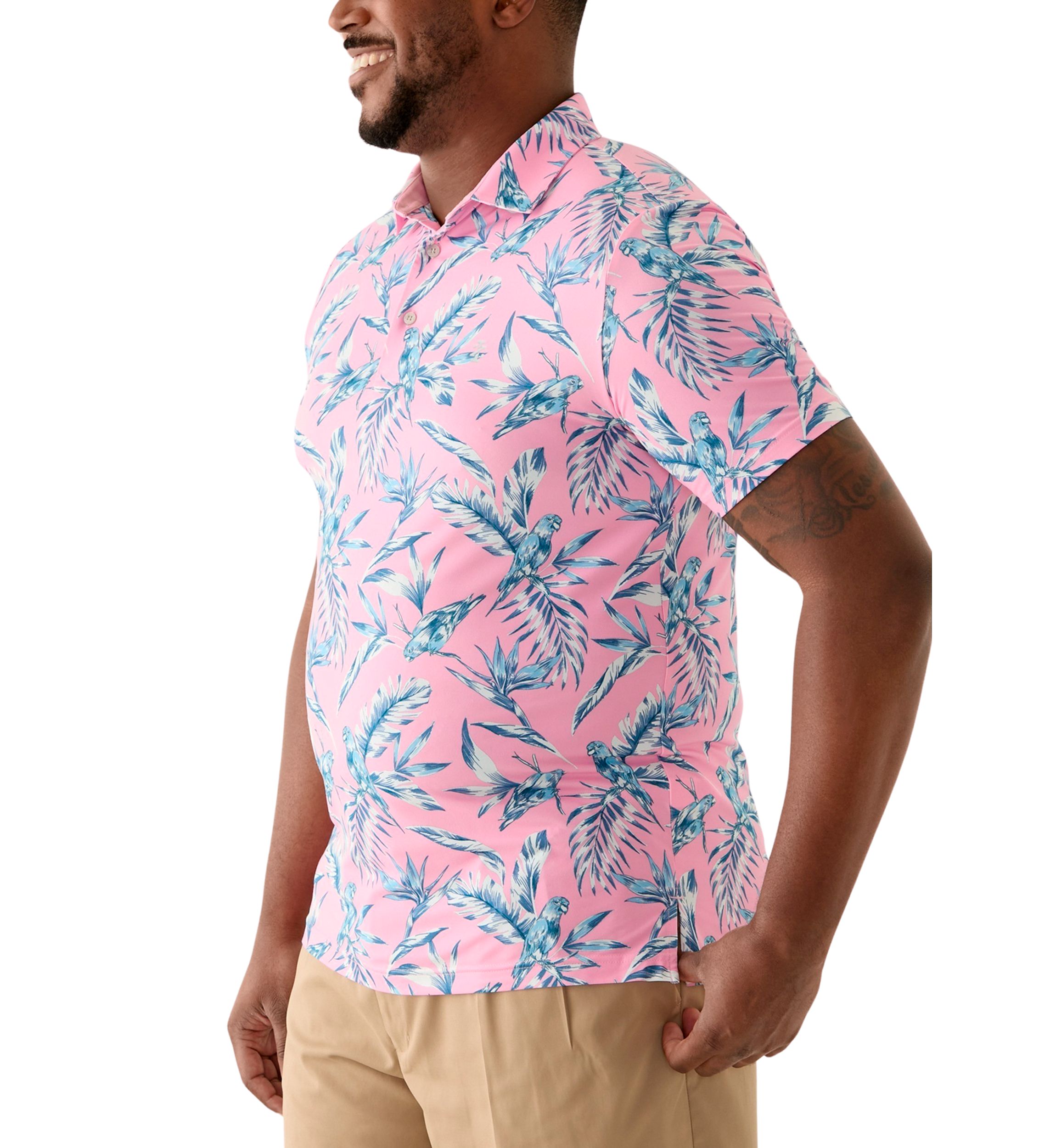 Big & Tall Birds of a Feather Swingflex Elite Printed Golf Polo Shirt