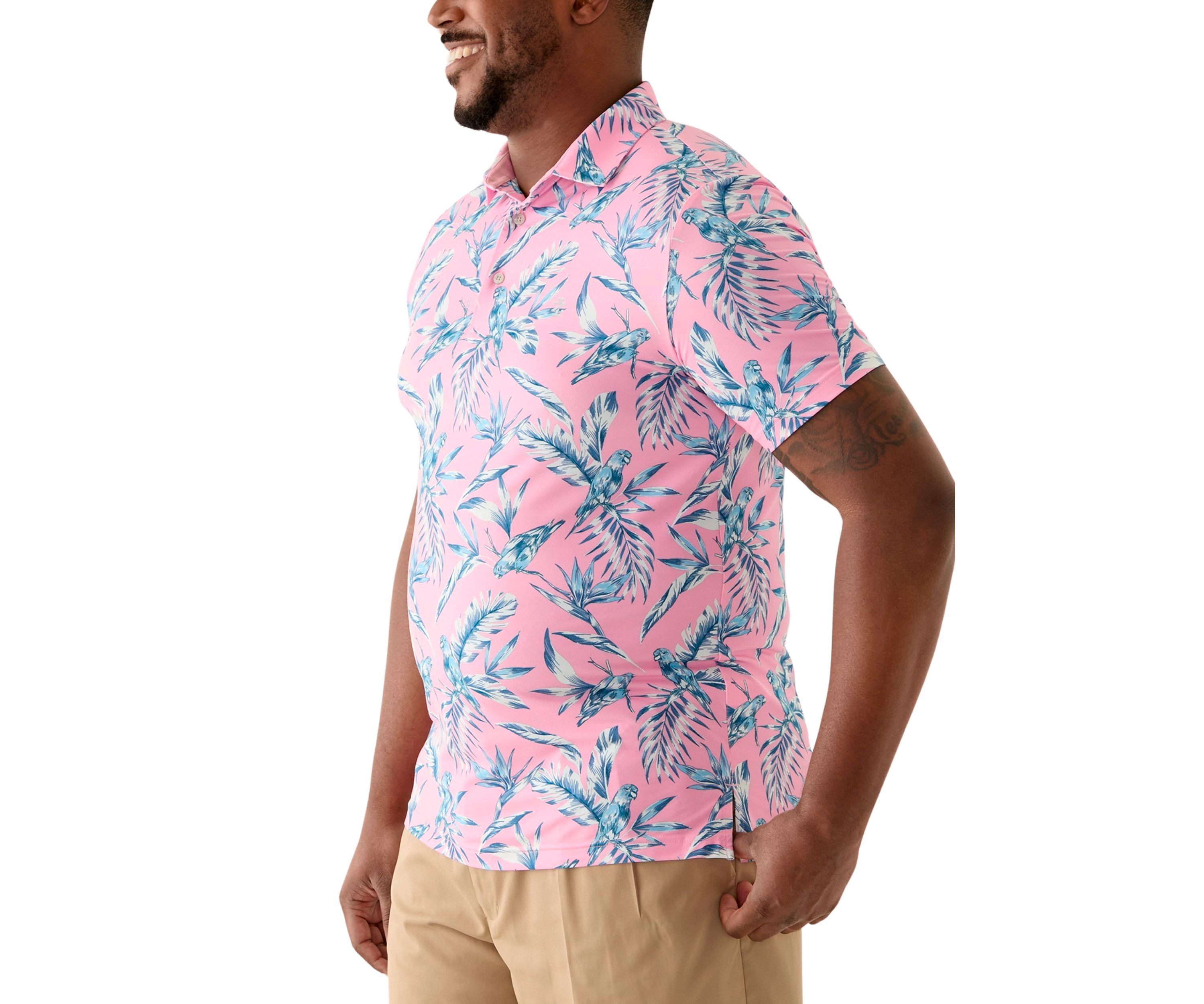 Big & Tall Birds of a Feather Swingflex Elite Printed Golf Polo Shirt