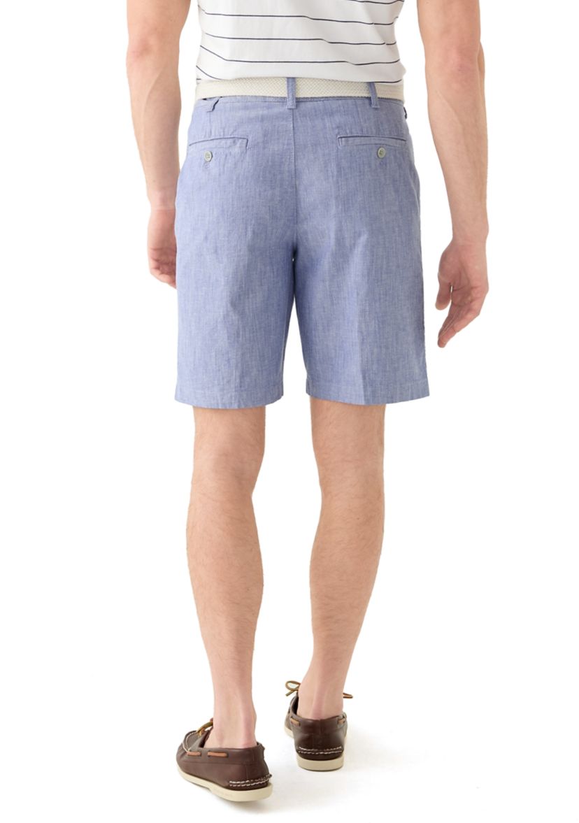 9.5 Flat Front Chambray Shorts