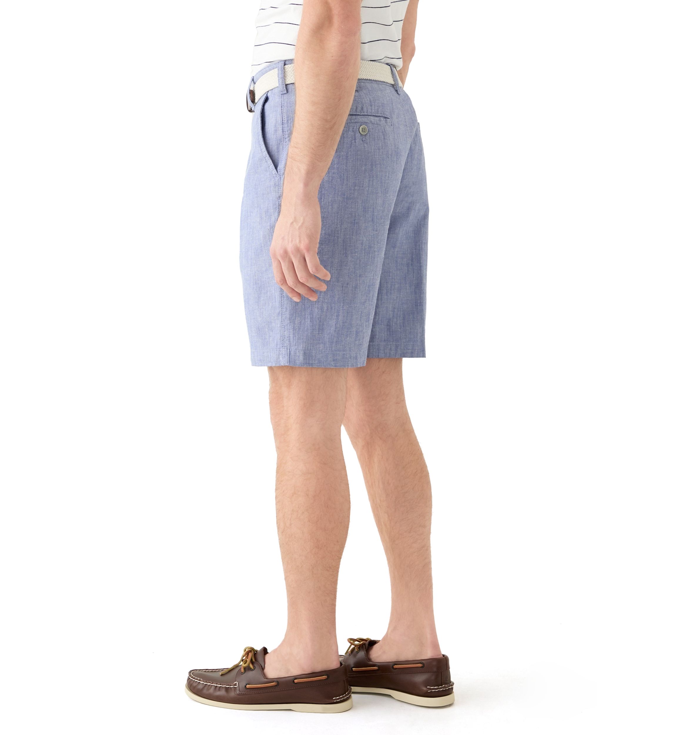 9.5 Flat Front Chambray Shorts