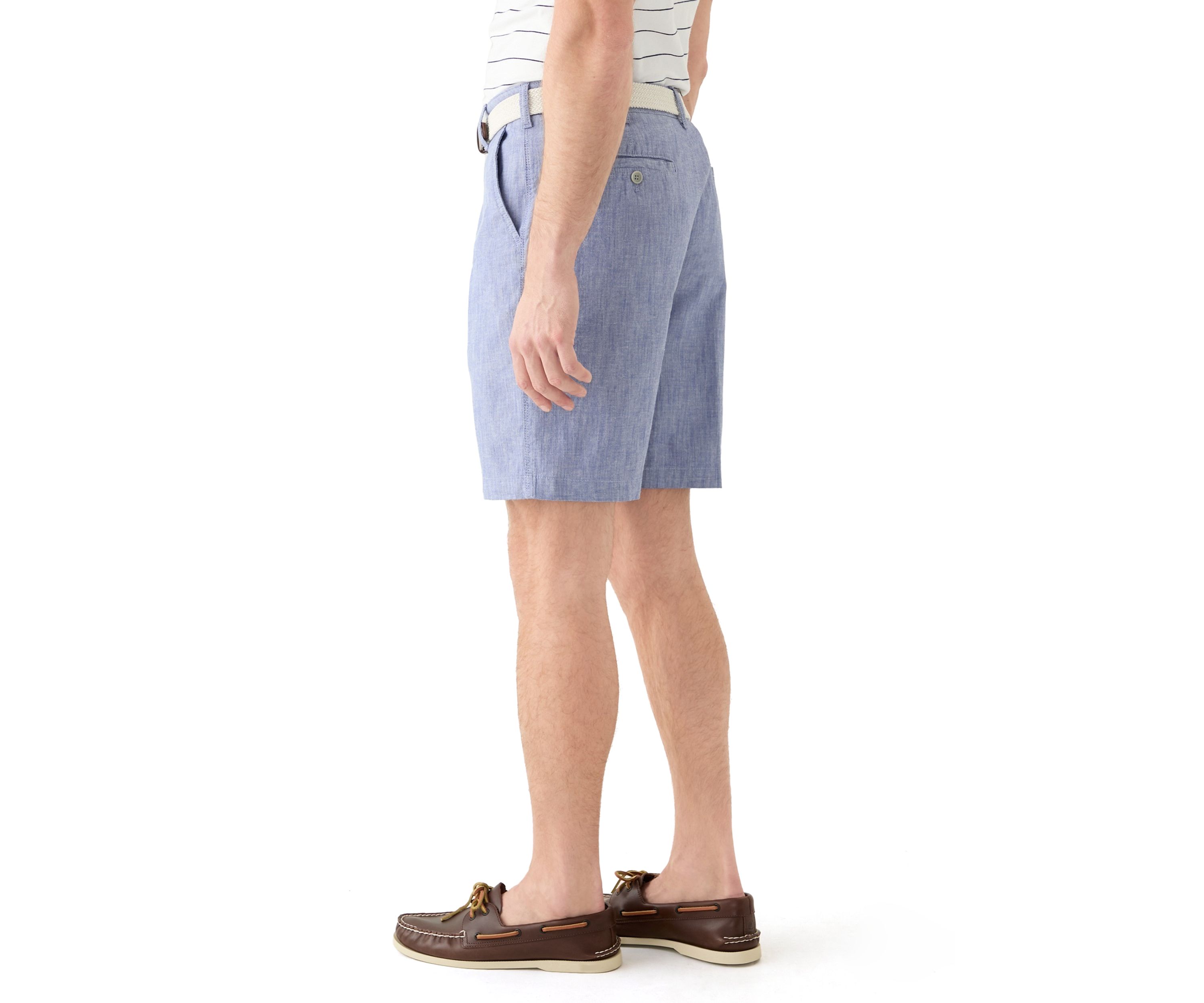 9.5 Flat Front Chambray Shorts