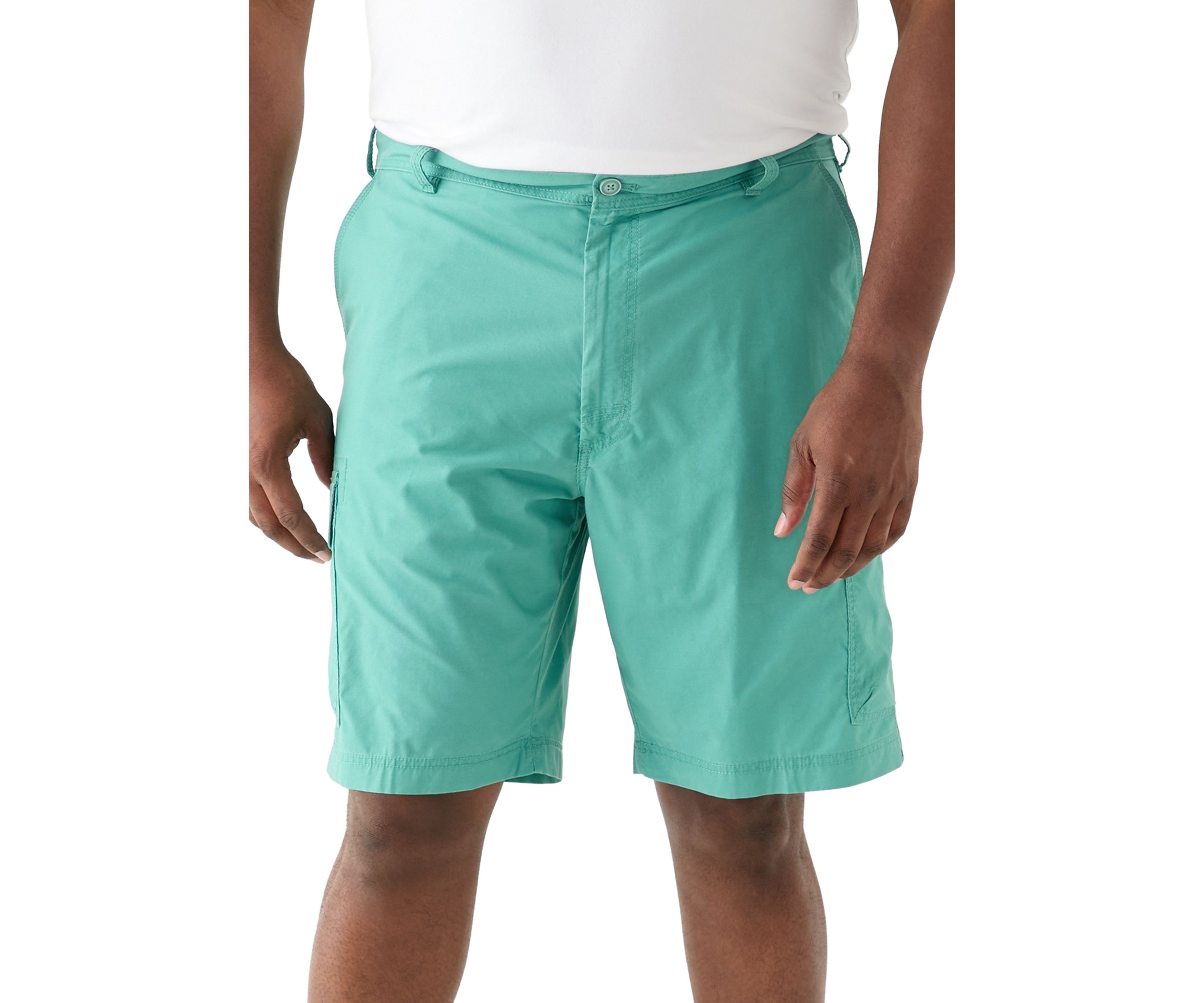 Big & Tall Flat Front Saltwater Nylon Pigment Dyed Cargo Shorts 