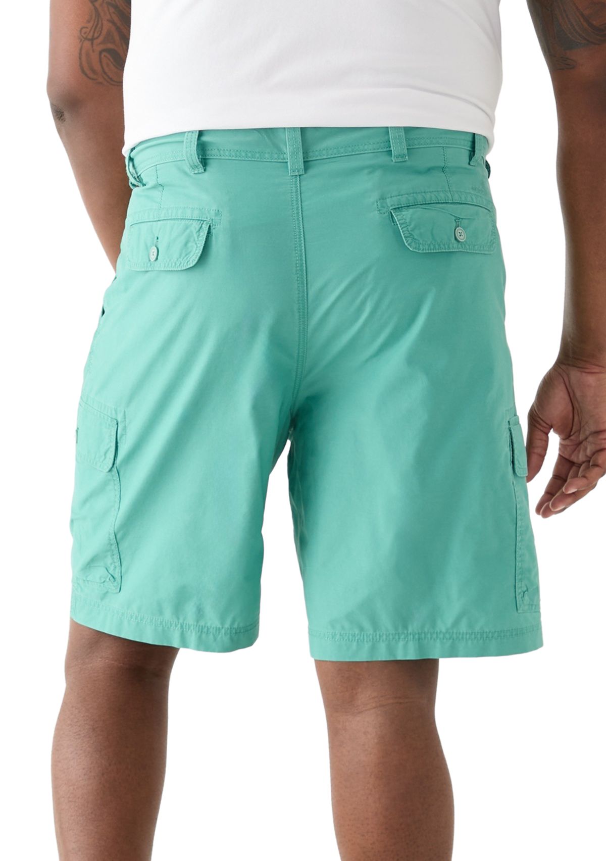 Big & Tall Flat Front Saltwater Nylon Pigment Dyed Cargo Shorts 