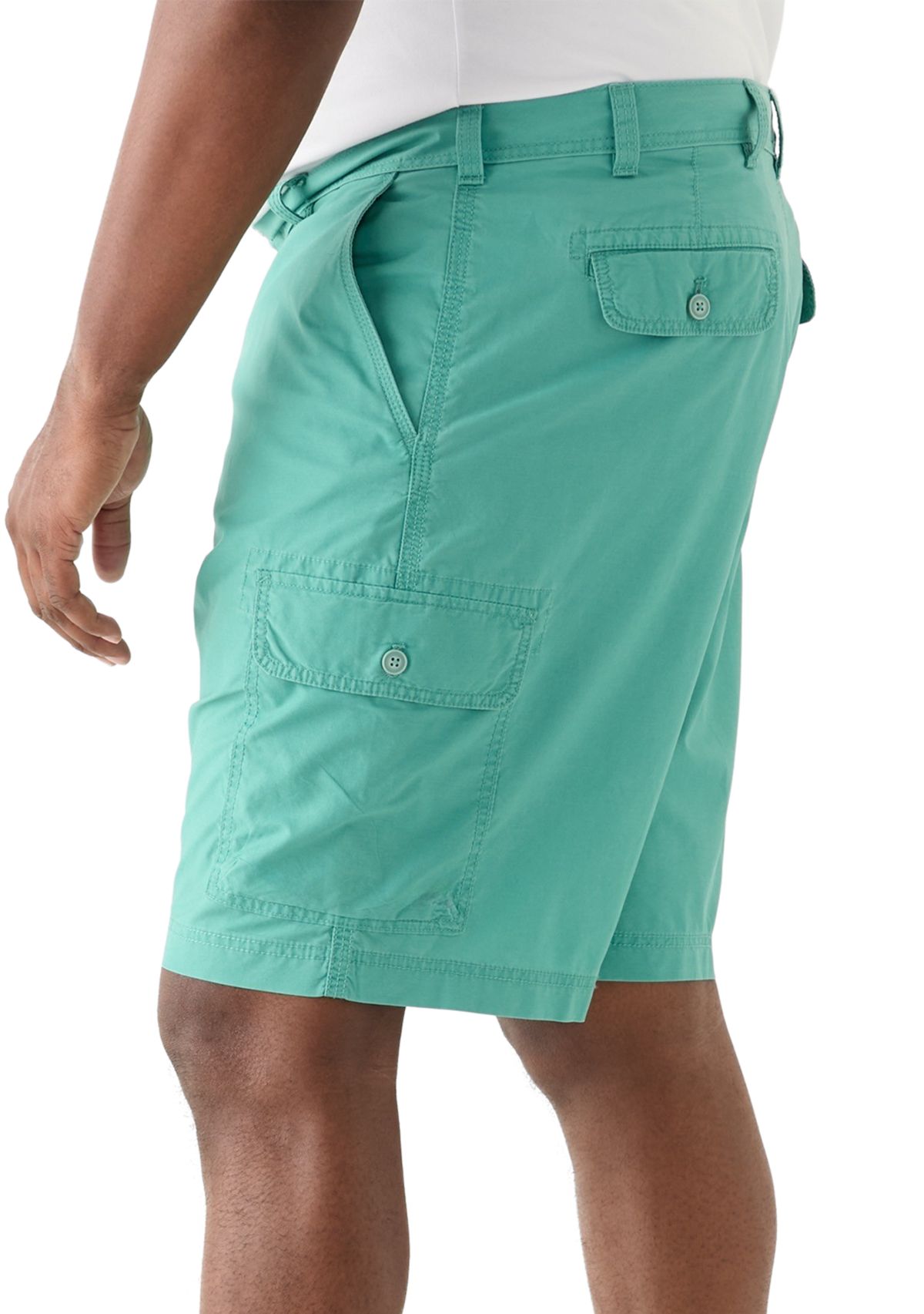 Big & Tall Flat Front Saltwater Nylon Pigment Dyed Cargo Shorts 