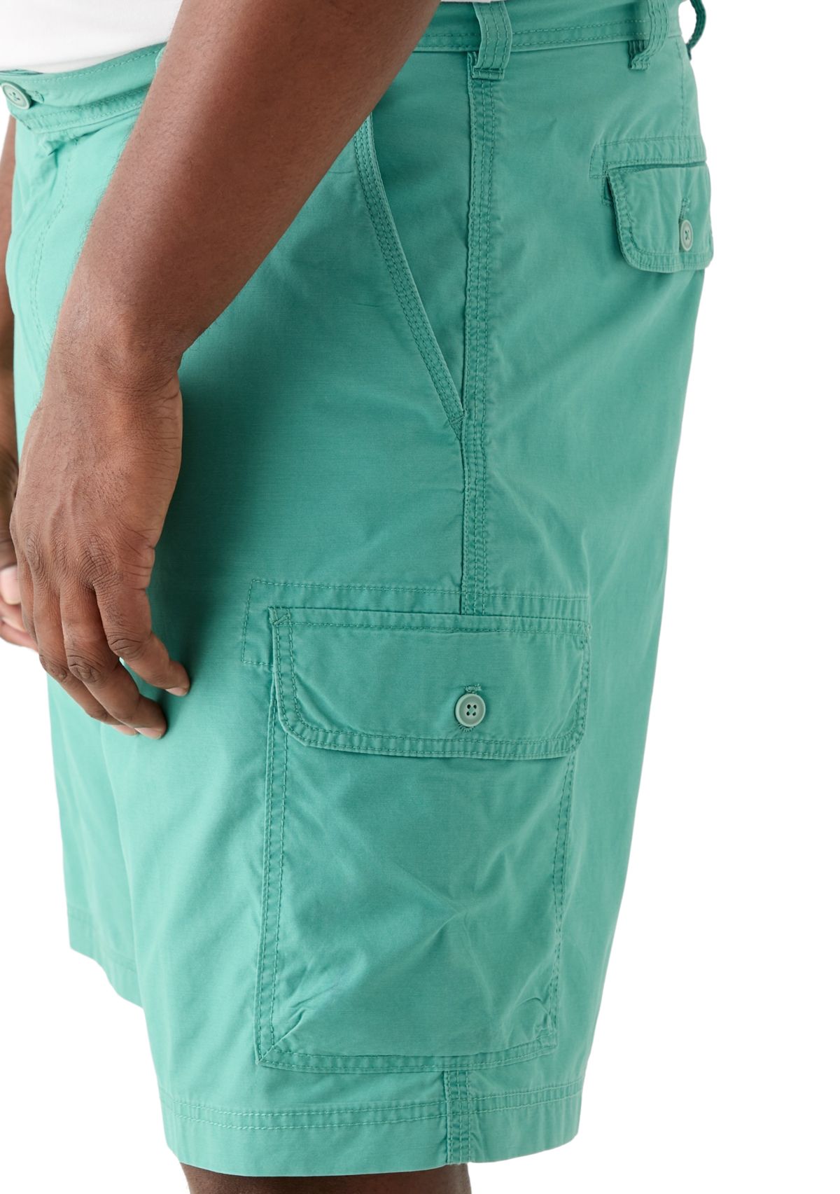 Big & Tall Flat Front Saltwater Nylon Pigment Dyed Cargo Shorts 