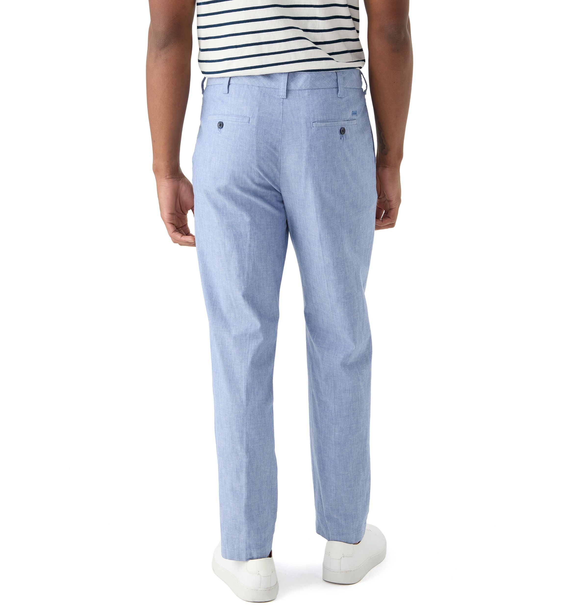 Flat Front Chambray Pants
