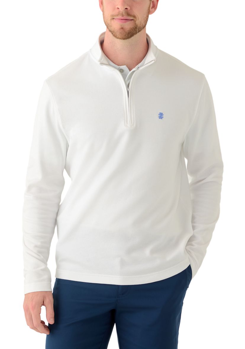 IZOD Men's Long Sleeve Feeder Striped 1/4 Zip Pullover | Belk