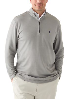 IZOD Men's Big & Tall Long Sleeve Performance Comfort Quarter Zip, XL Tall