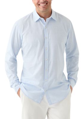 IZOD Men's Big & Tall Long Sleeve Luxury Classic Button Down, Blue, 4XL Big