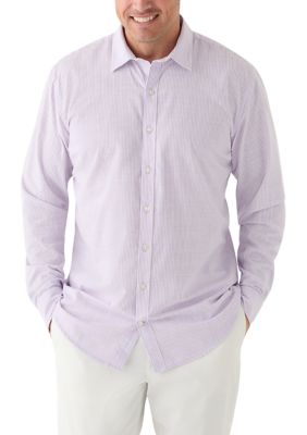IZOD Men's Big & Tall Long Sleeve Luxury Classic Button Down, Lilac, XL Tall