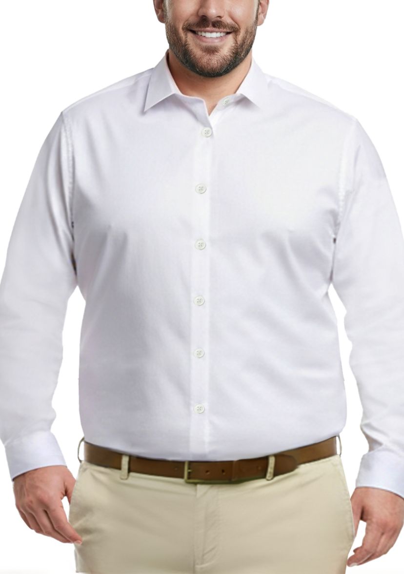big and tall white dress shirt long sleeve Big & Tall Haggar Premium Comfort Classic Fit Dress Shirt, Men's, Size: 18.5 35/6T, White