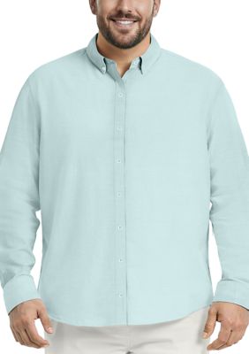 IZOD Men's Big & Tall Classic Lux Long Sleeve Button Down Shirt, 3XL Big