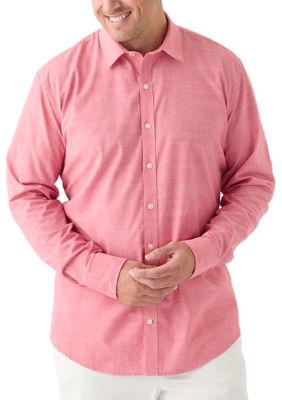 IZOD Men's Big & Tall Classic Lux Long Sleeve Button Down Shirt, 3XL Tall