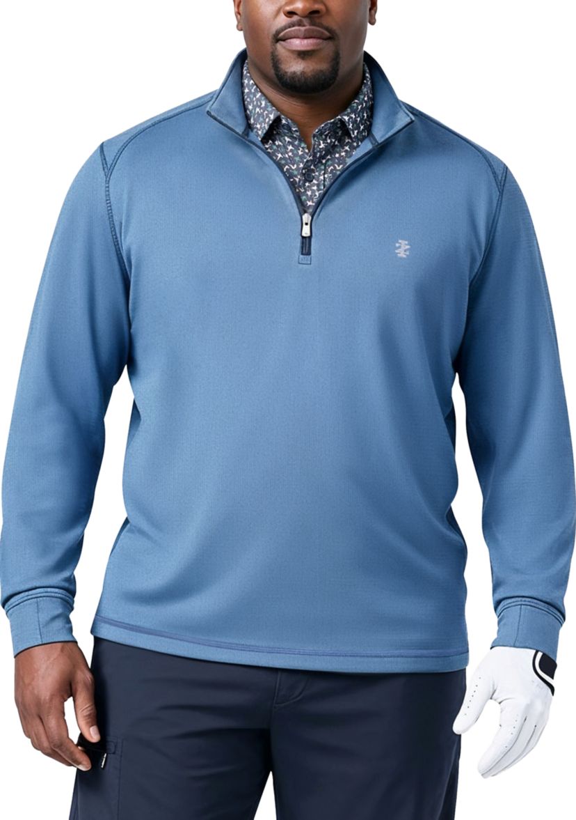 IZOD Big & Tall Swingflex Pro Z1 Mesh 1/4 Zip Sweater | Belk