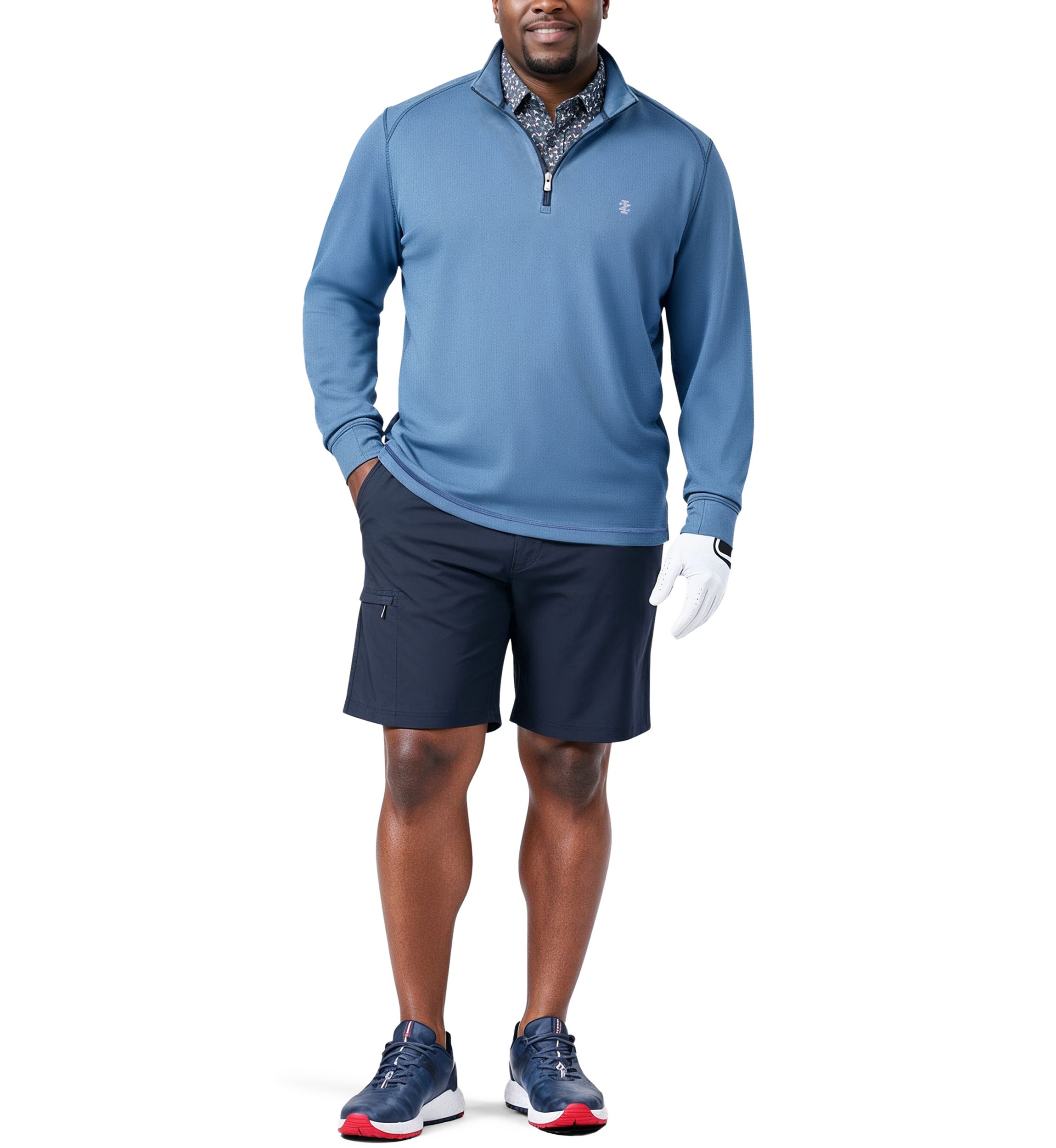 IZOD Big & Tall Swingflex Pro Z1 Mesh 1/4 Zip Sweater | Belk