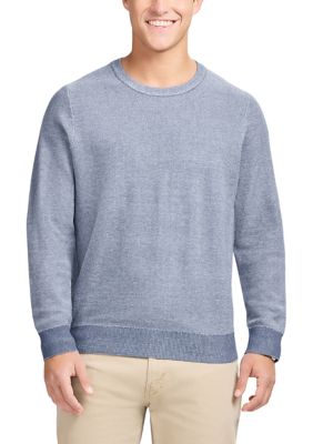 IZOD Men's Honeycomb Crew Neck Sweater, Blue, 2XL