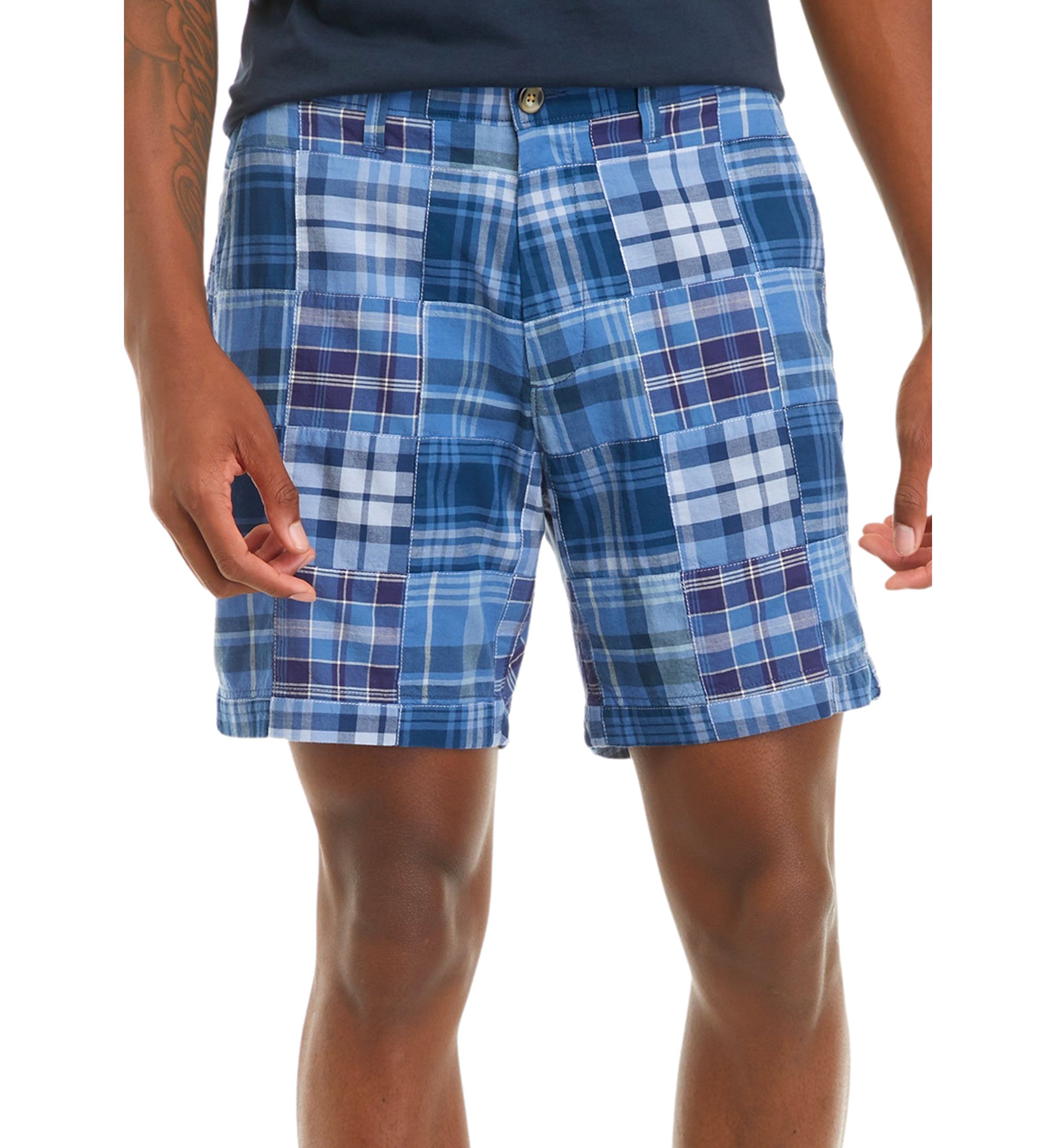 7" Patchwork Print Shorts