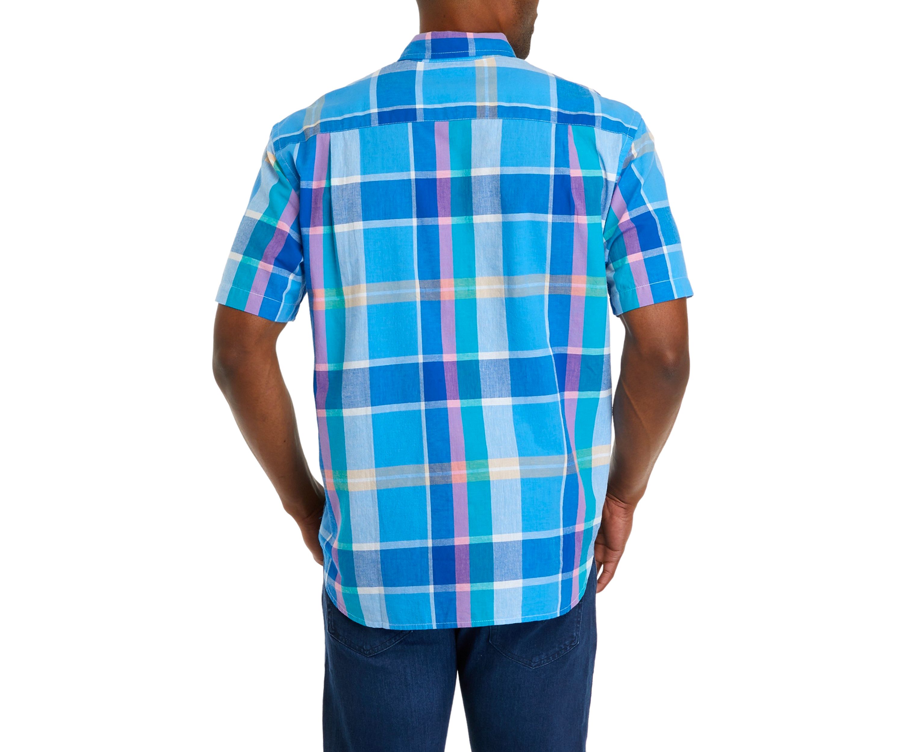 Short Sleeve Woven Madras Shirt