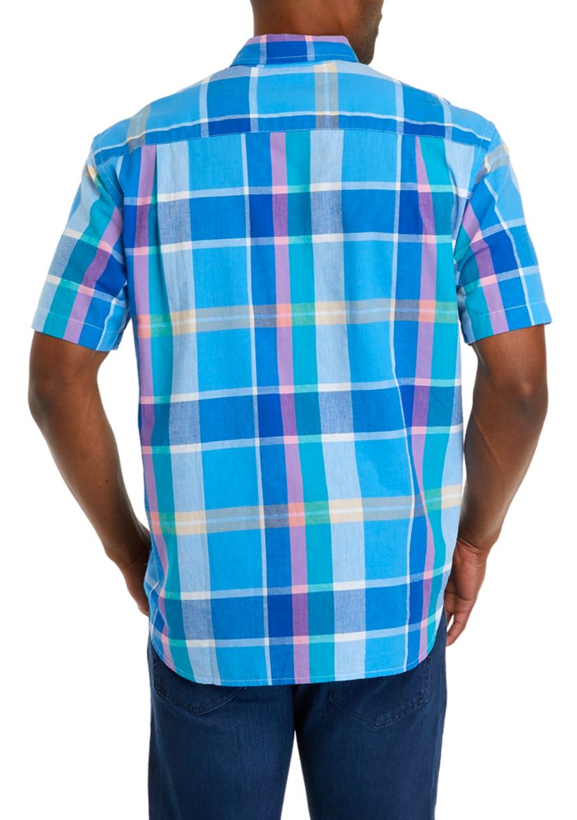 Short Sleeve Woven Madras Shirt