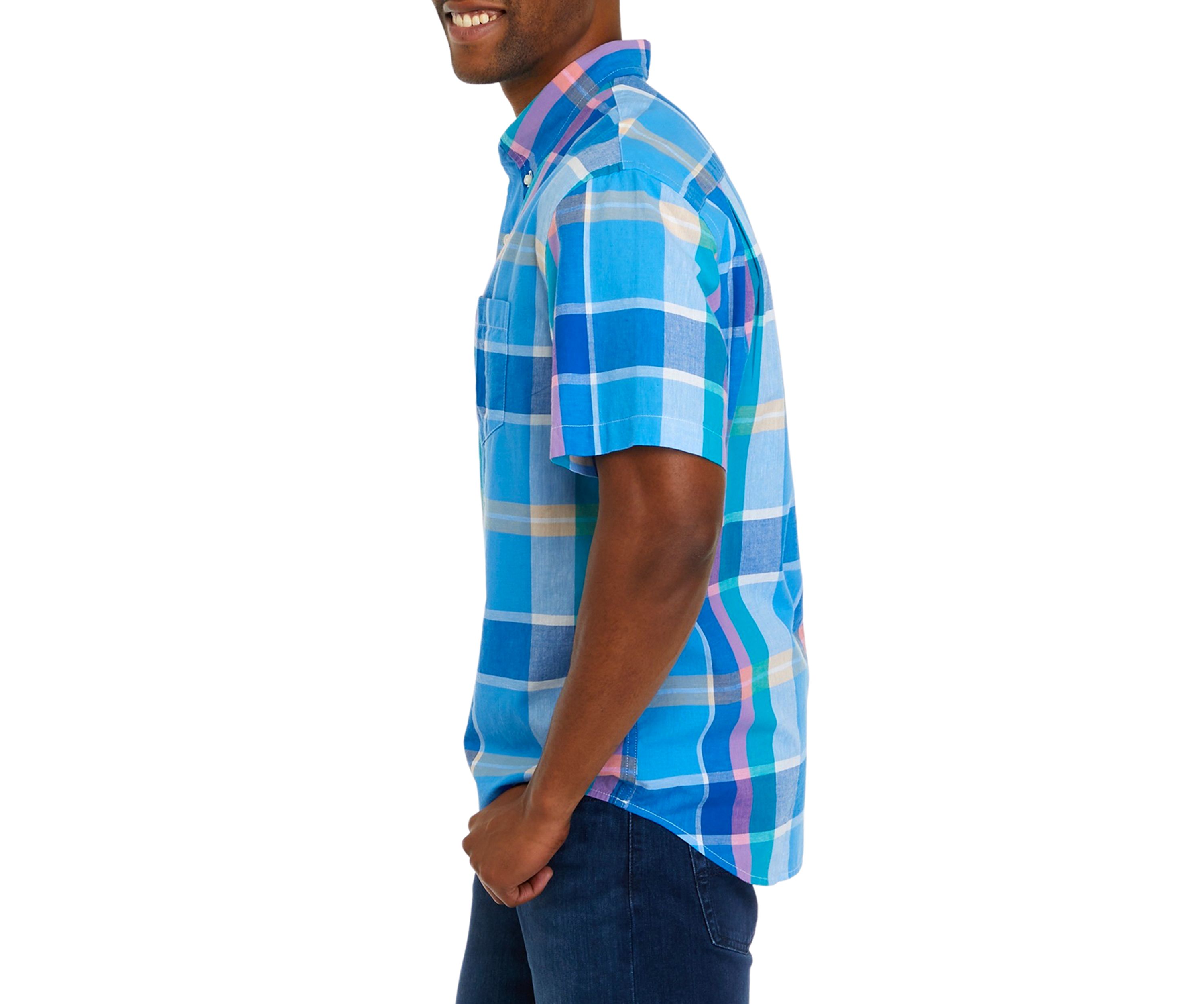 Short Sleeve Woven Madras Shirt