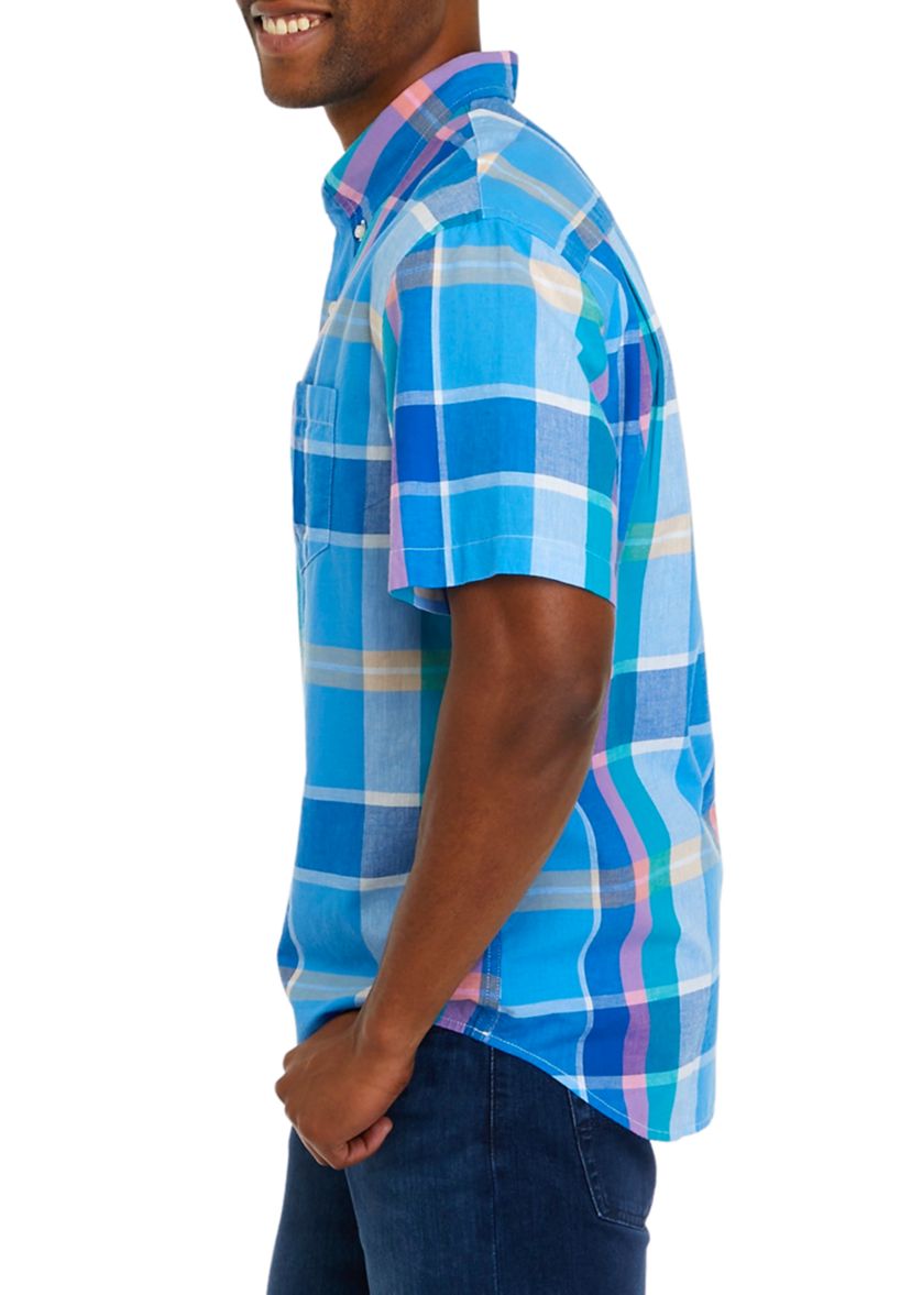 Short Sleeve Woven Madras Shirt