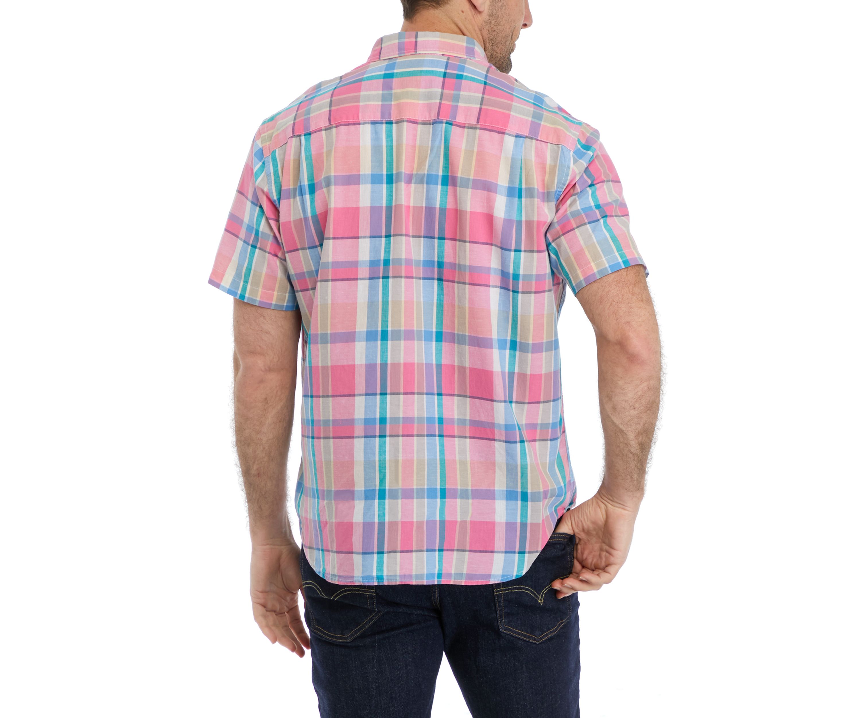 Short Sleeve Woven Madras Shirt