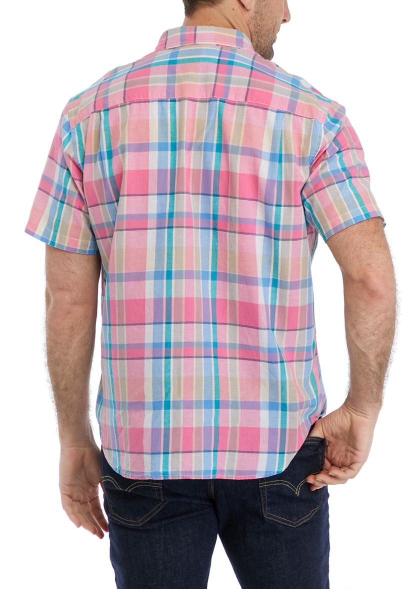Short Sleeve Woven Madras Shirt