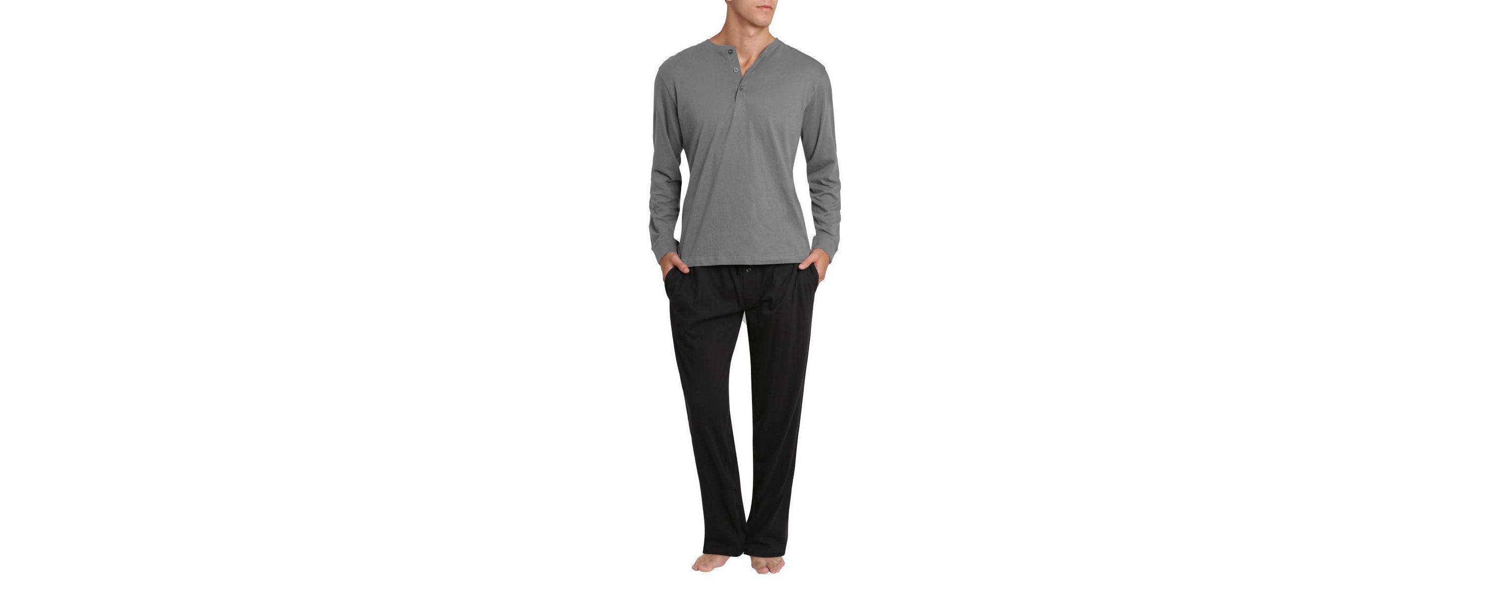 Knit Pajama Set Grey with Black