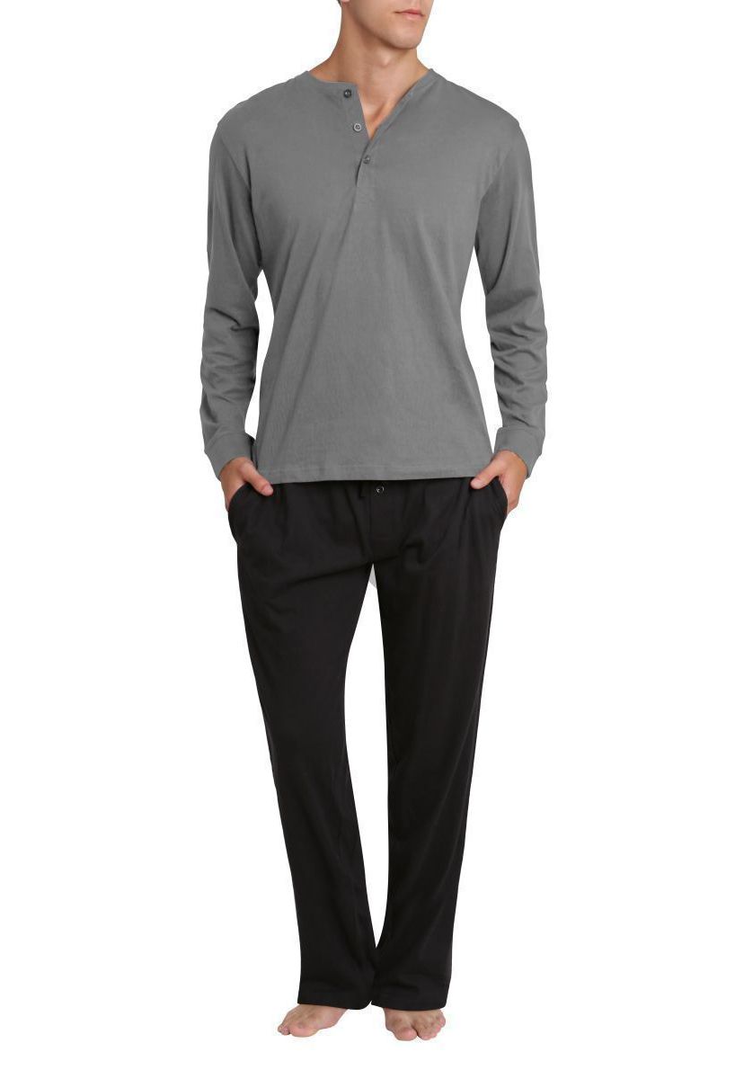 Knit Pajama Set Grey with Black