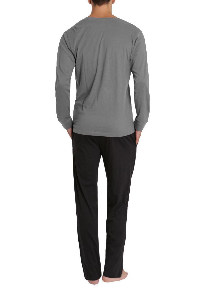 Knit Pajama Set Grey with Black