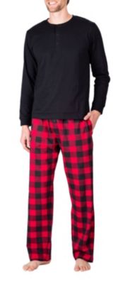 young men's plaid flannel lounge pants - red & black buffalo