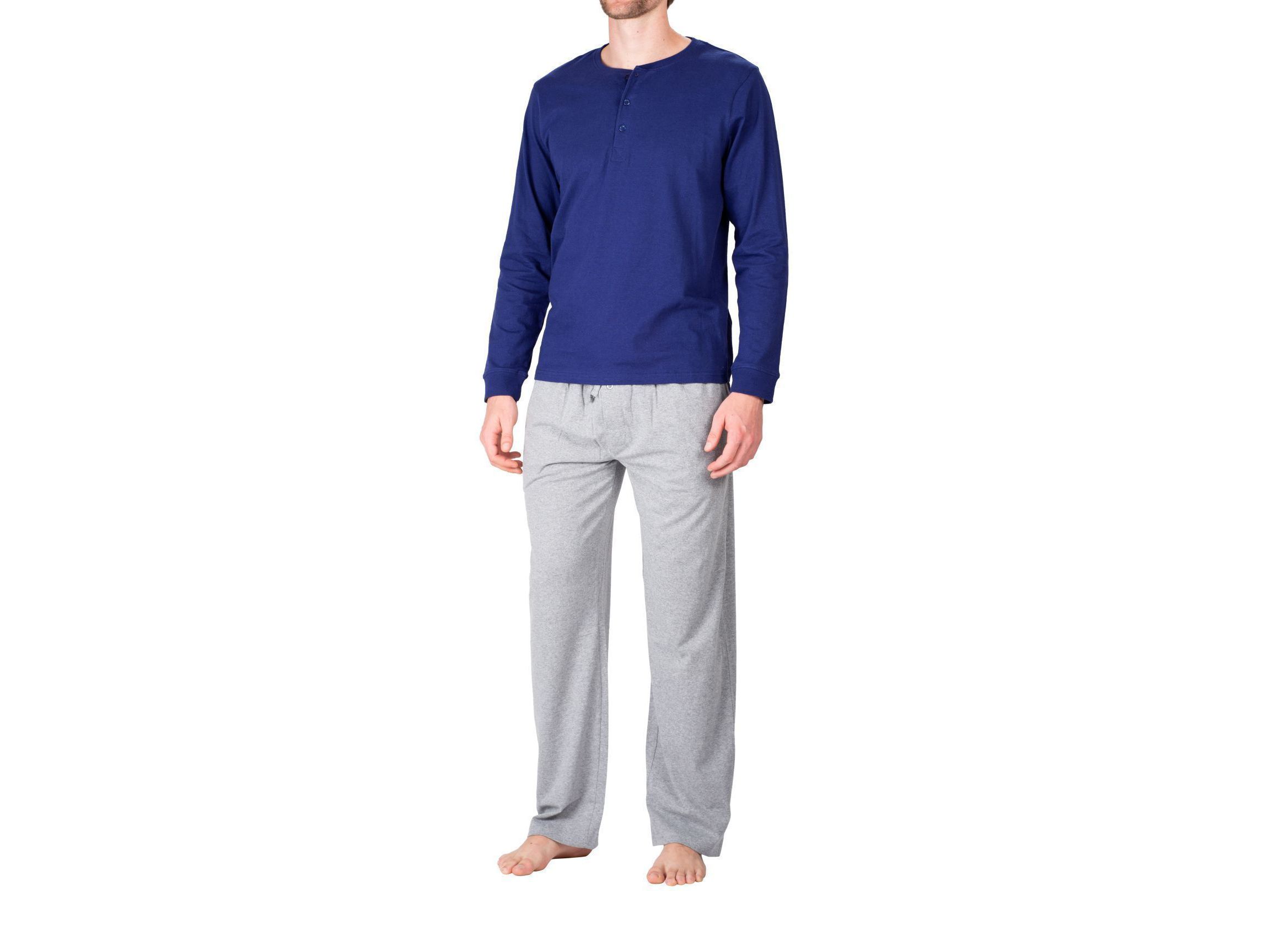 Knit Pajama Set Navy and Grey