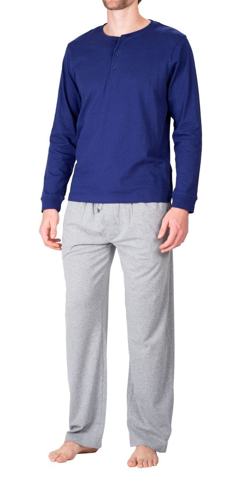 Knit Pajama Set Navy and Grey