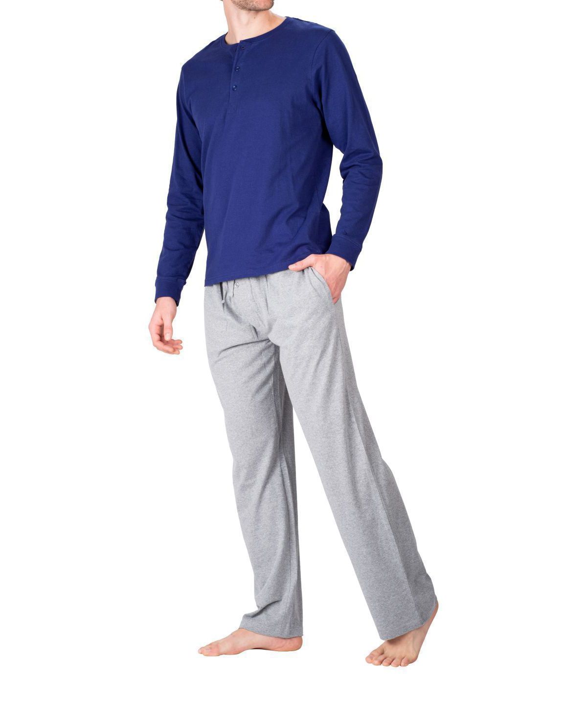 Knit Pajama Set Navy and Grey